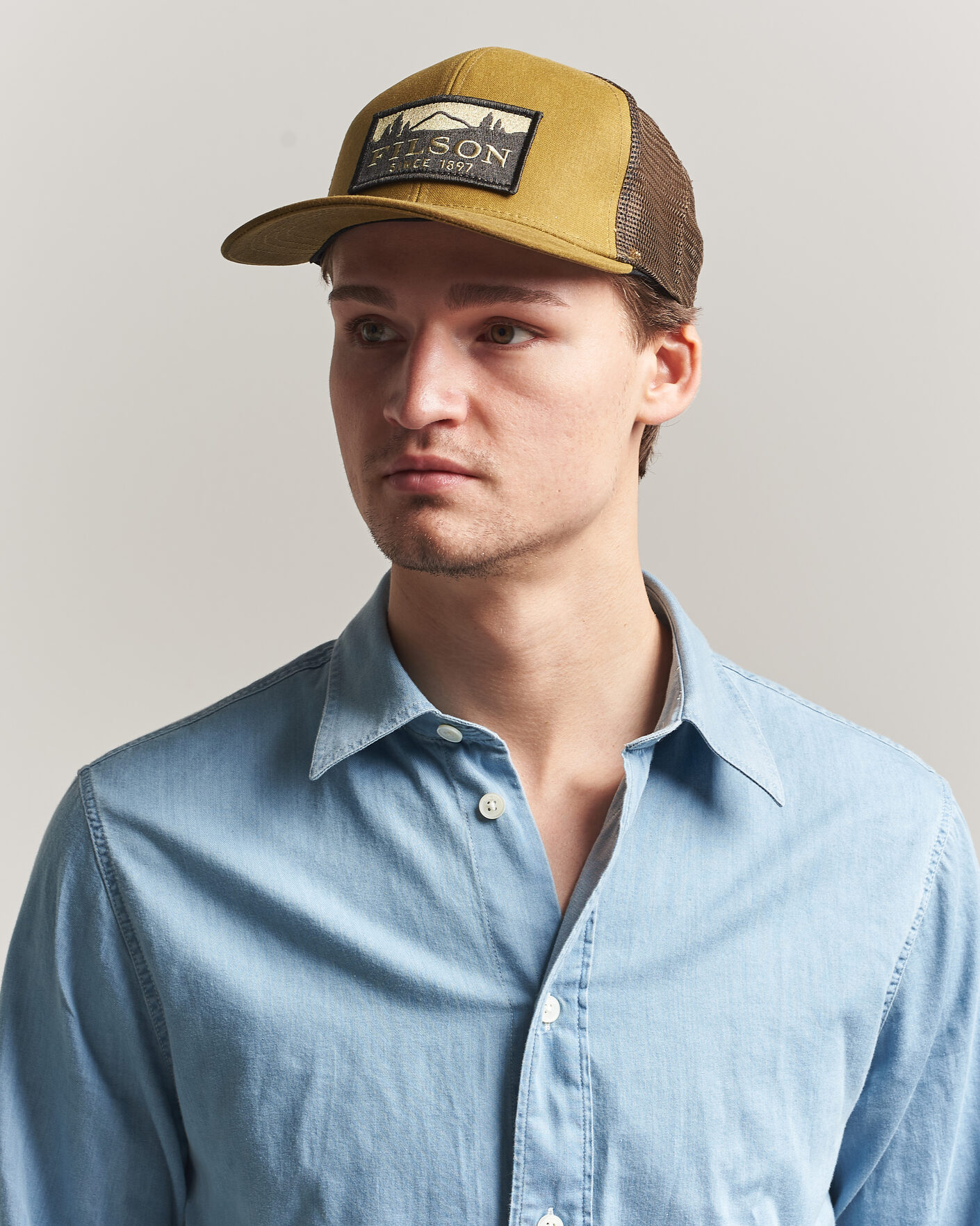 Herren | Hüte & Mützen | Filson | Scenic Waxed Logger Mesh Cap Dark Tan