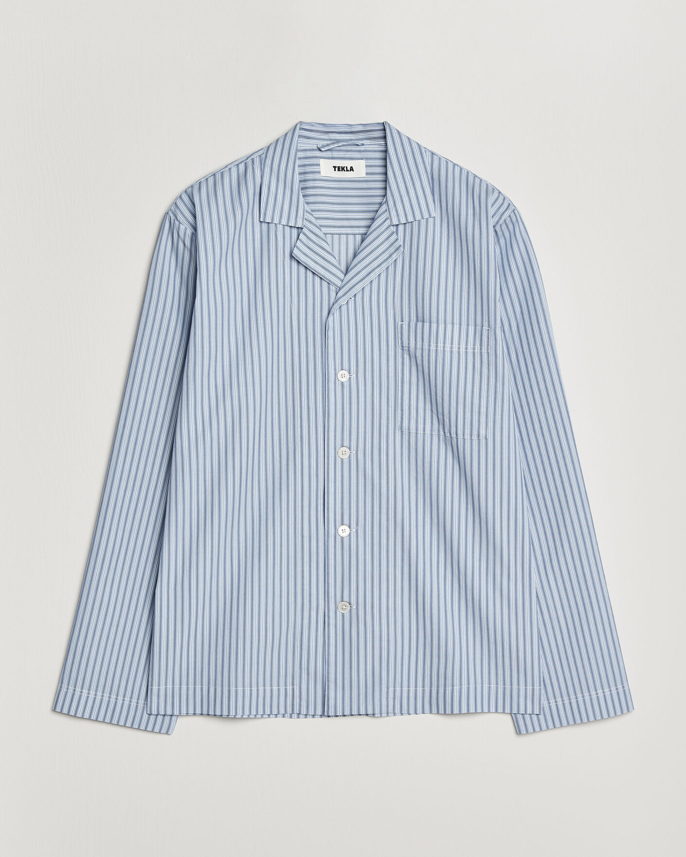 Herren | Schlafanzüge & Bademäntel | Tekla | Fine Twill Pyjama Shirt Cooper Stripes