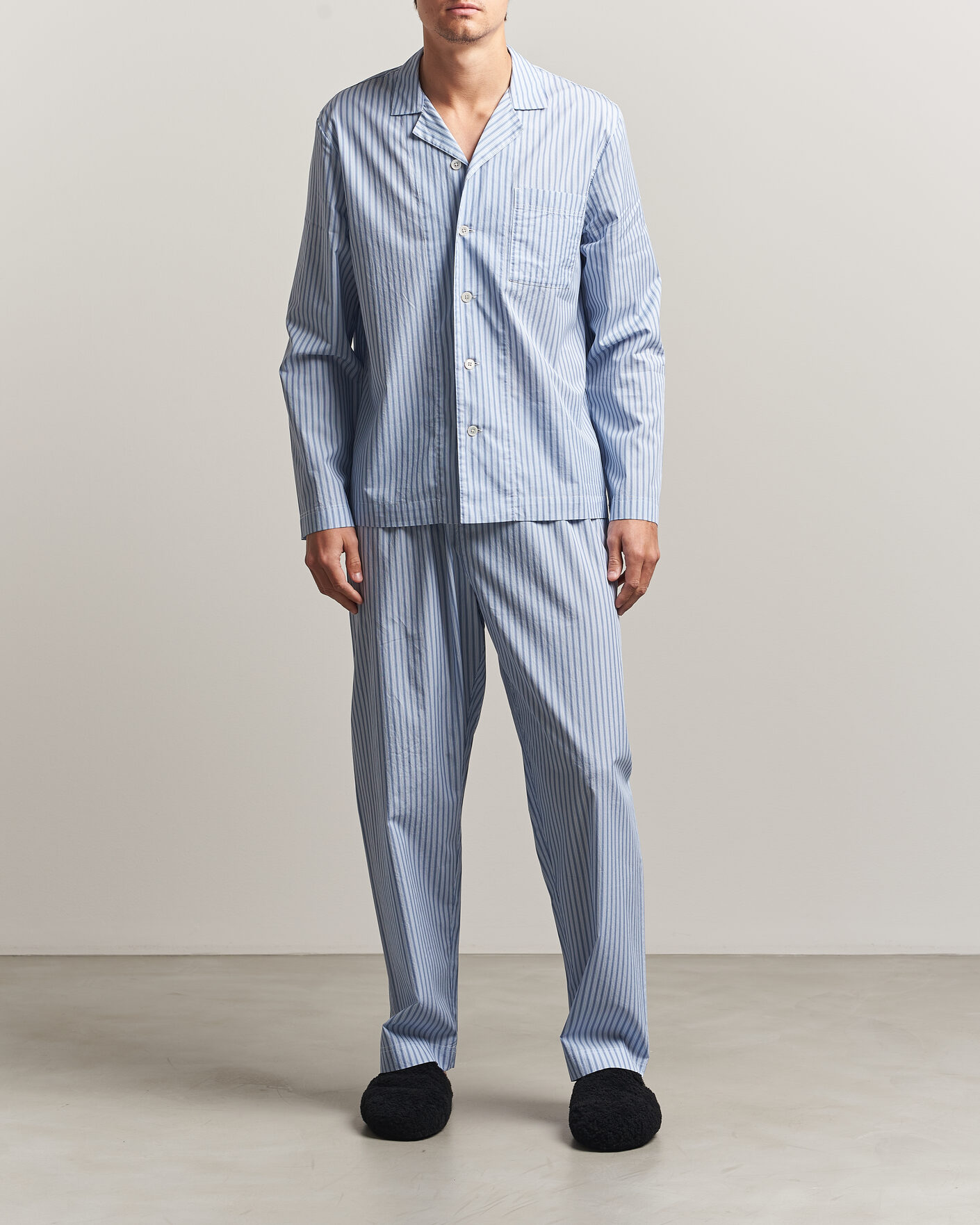 Herren | Schlafanzüge & Bademäntel | Tekla | Fine Twill Pyjama Shirt Cooper Stripes