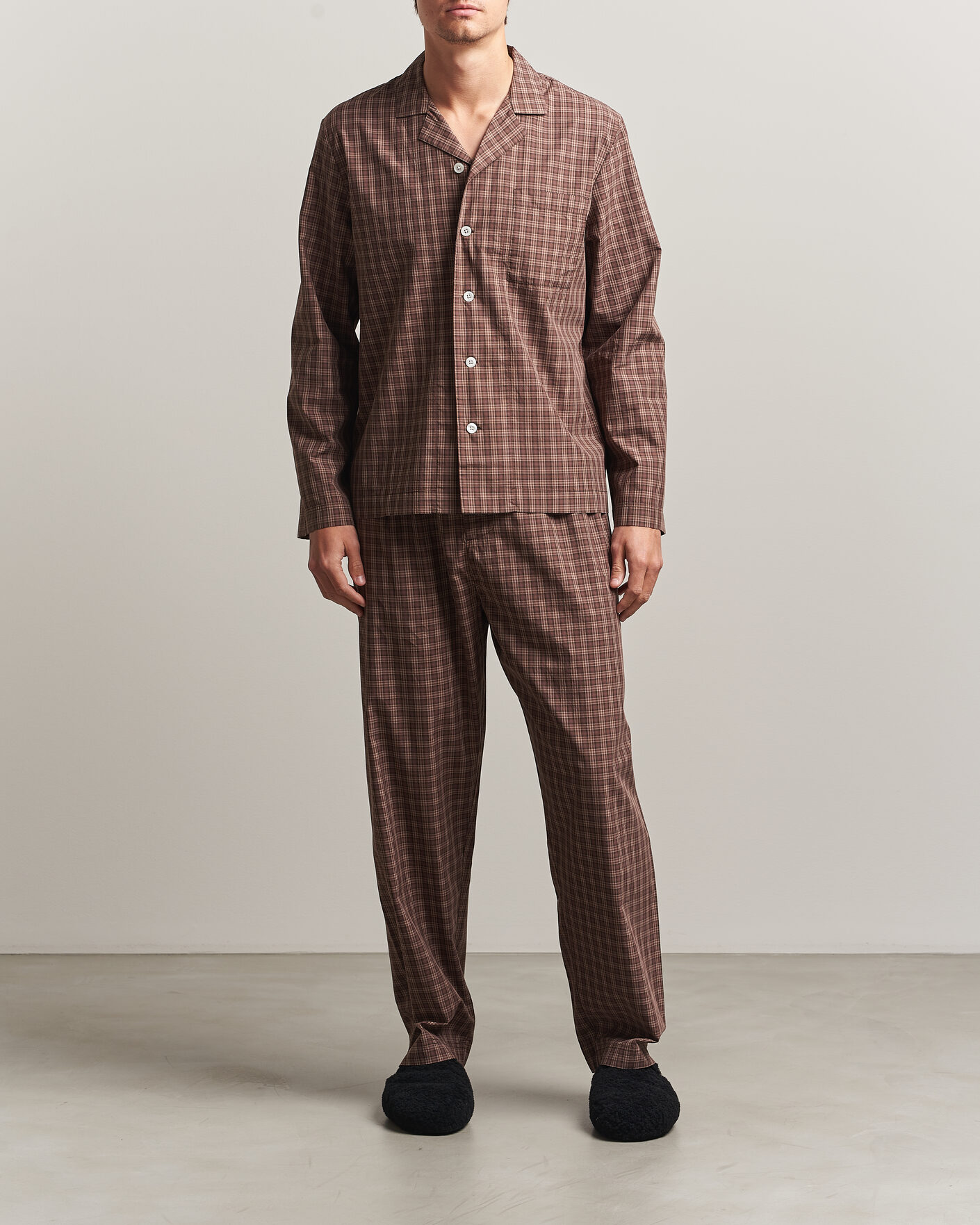 Herren | Schlafanzüge & Bademäntel | Tekla | Fine Twill Pyjama Shirt Serra Checks