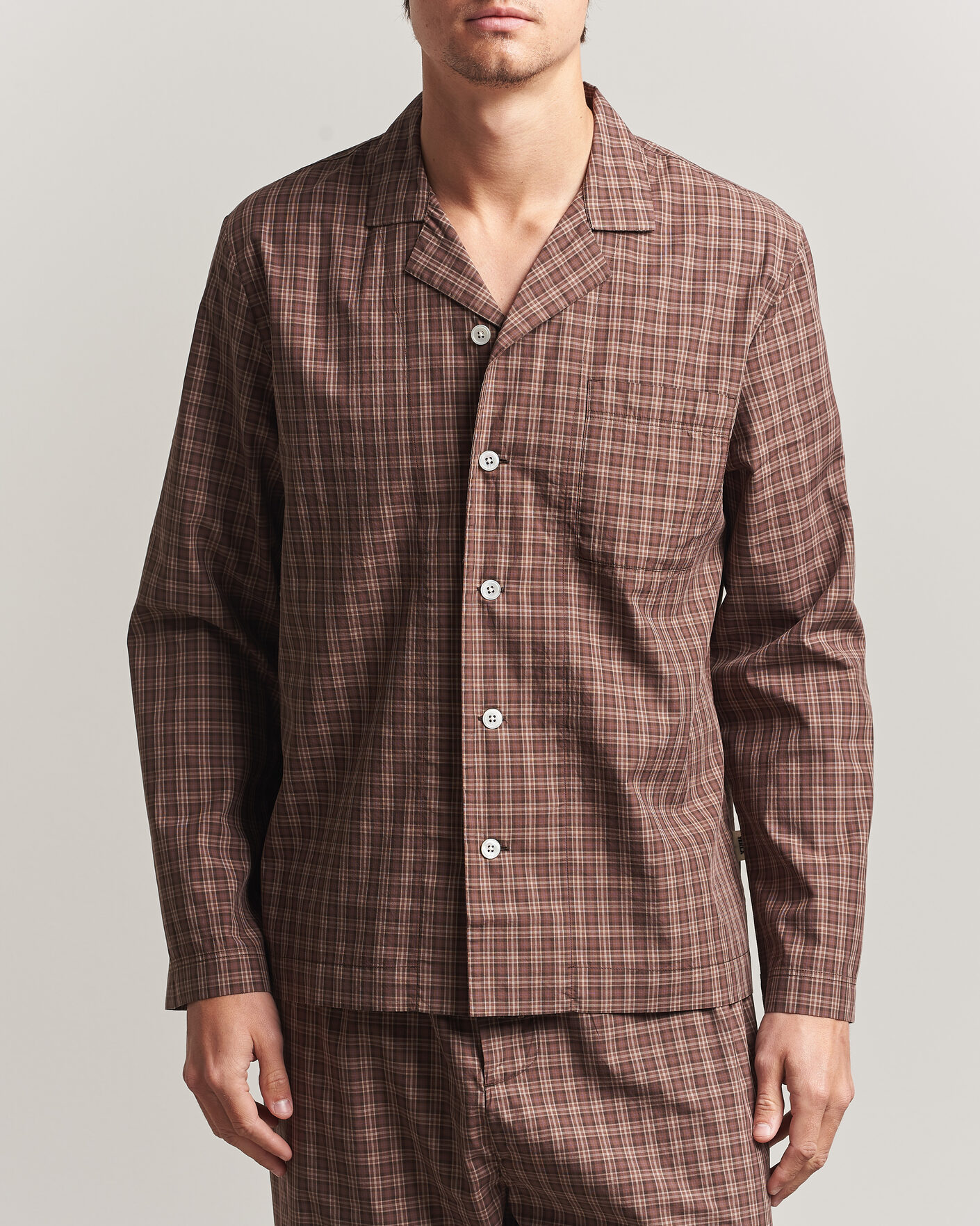 Herren | Schlafanzüge & Bademäntel | Tekla | Fine Twill Pyjama Shirt Serra Checks