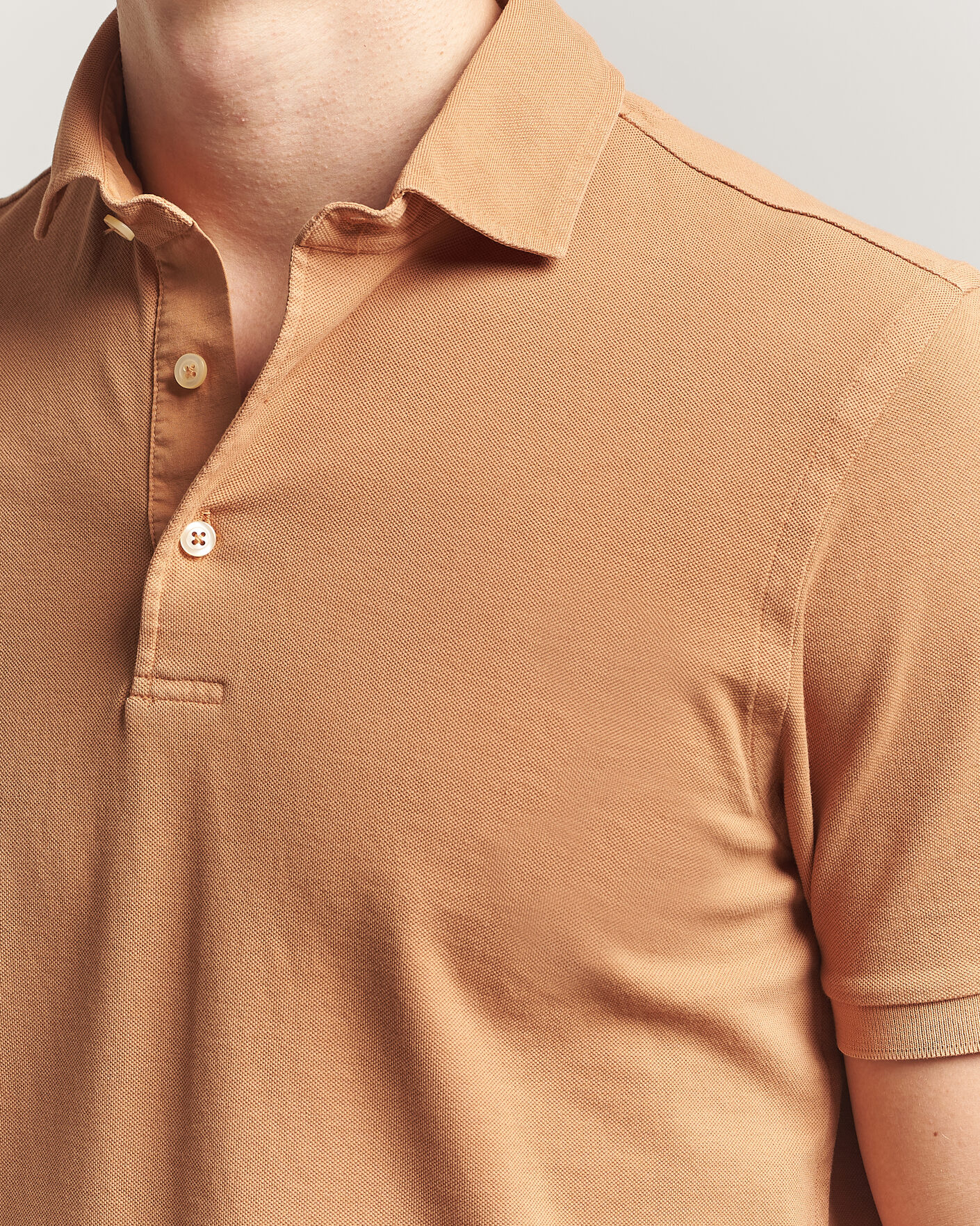 Herren | Poloshirts | Gran Sasso | Washed Polo Apricot Orange