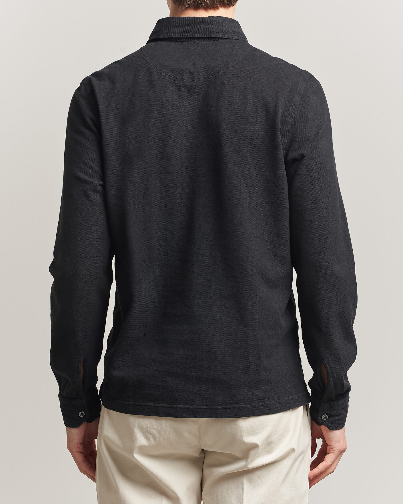 Herren | Poloshirts | Gran Sasso | Washed Long Sleeve Polo Black
