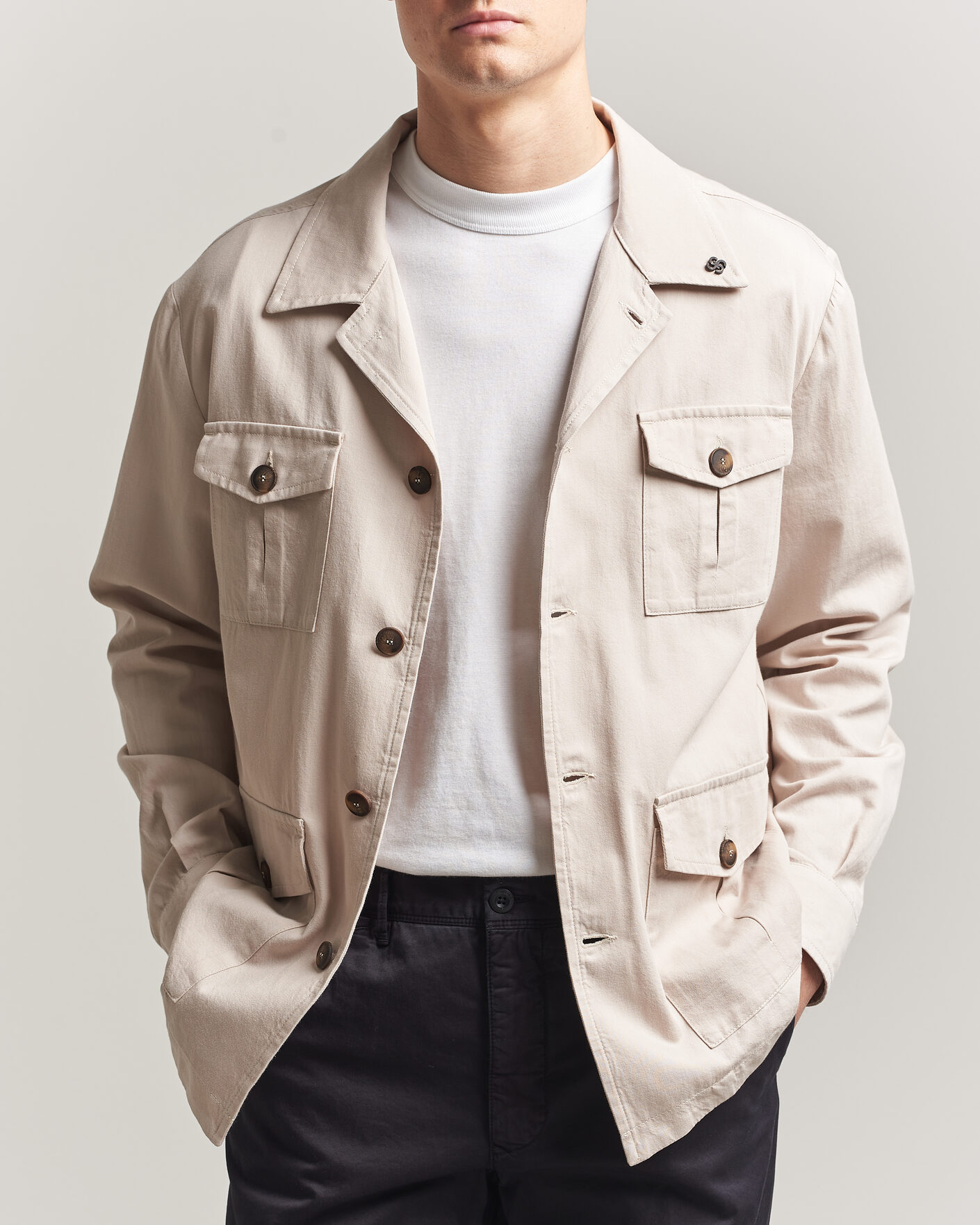 Herren | Jacken | Gran Sasso | Cotton Safari Jacket Beige