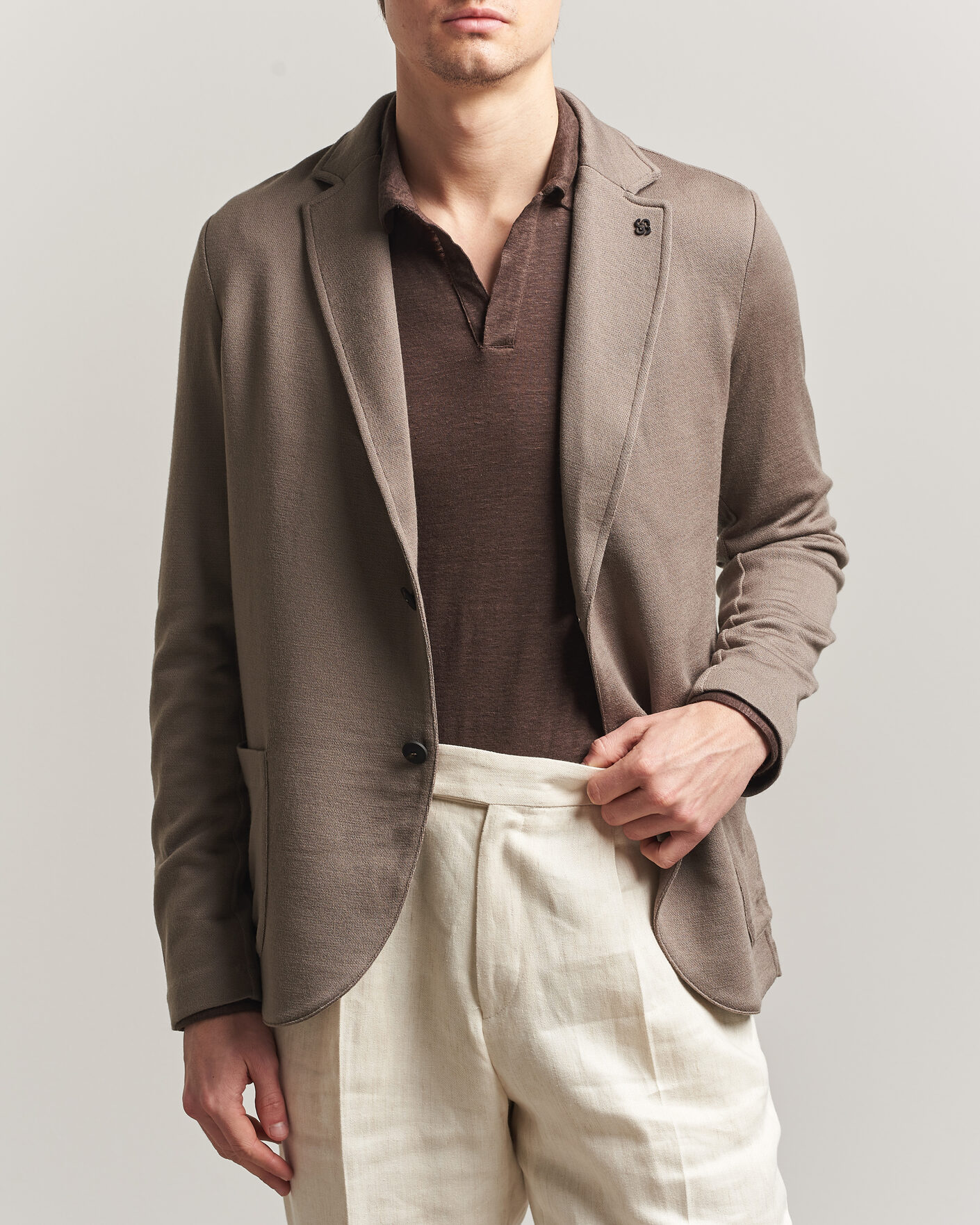 Herren | Sakkos | Gran Sasso | Wool Knitted Blazer Brown
