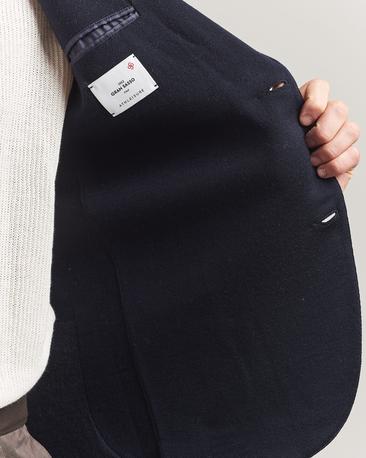 Herren | Sakkos | Gran Sasso | Wool Knitted Blazer Navy