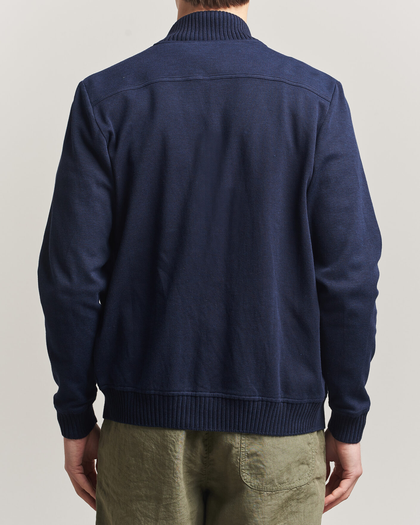 Herren | Jacken | Gran Sasso | Cotton Pocket Knitted Bomber Jacket Navy