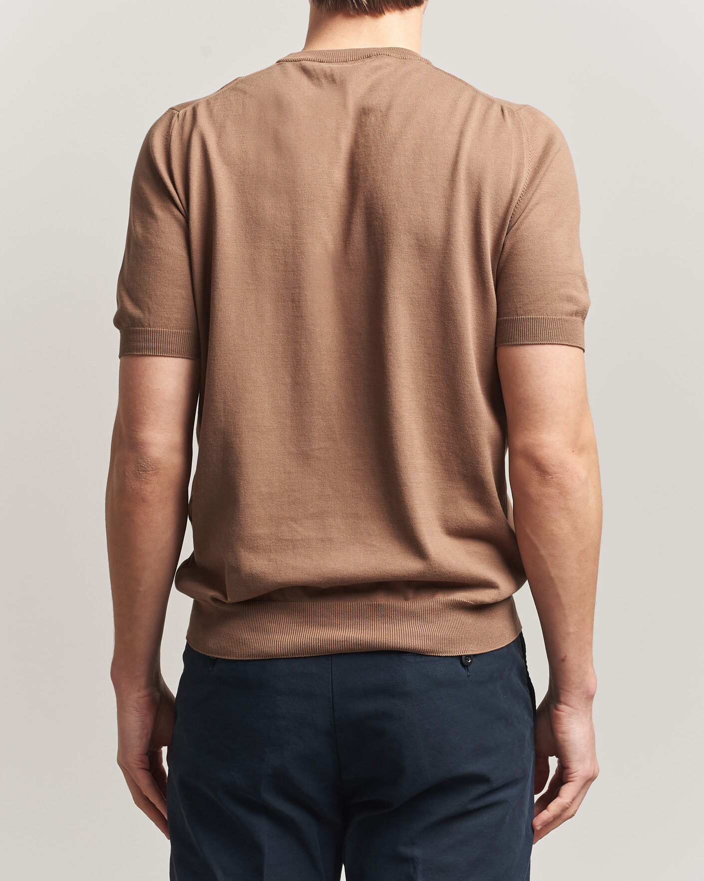 Herren | T-Shirts | Gran Sasso | Cotton Knitted Crew Neck T-Shirt Brown