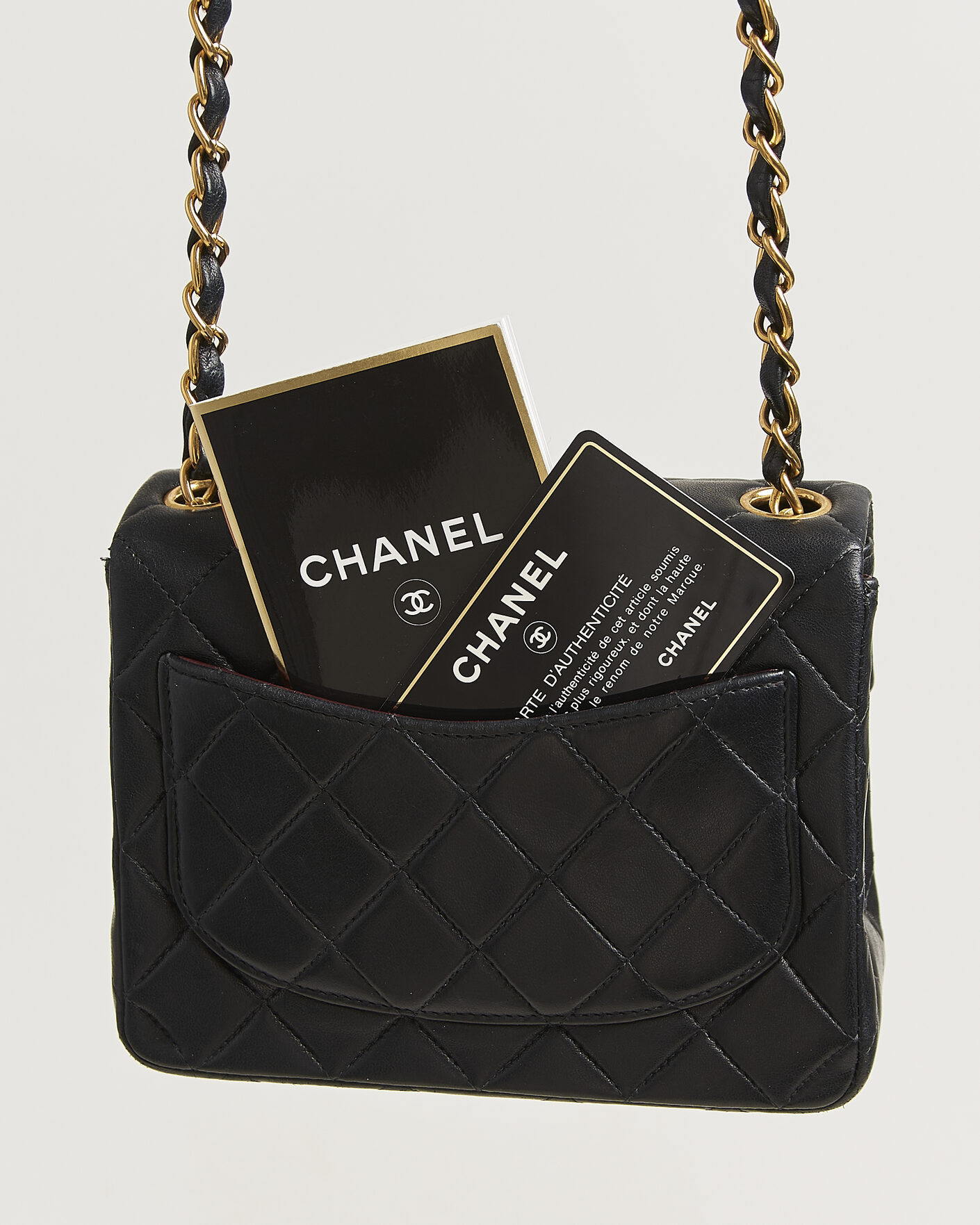 Herren | Pre-Owned & Vintage Bags | Chanel Pre-Owned | Classic Mini Single Flap Square Bag Black
