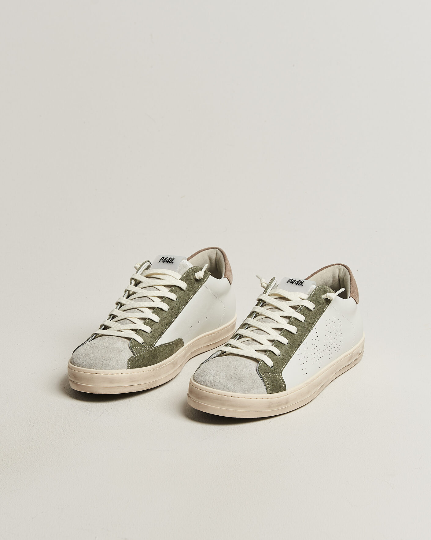 Herren | Sneaker | P448 | John Leather/Suede Sneaker White/Olive/Grey