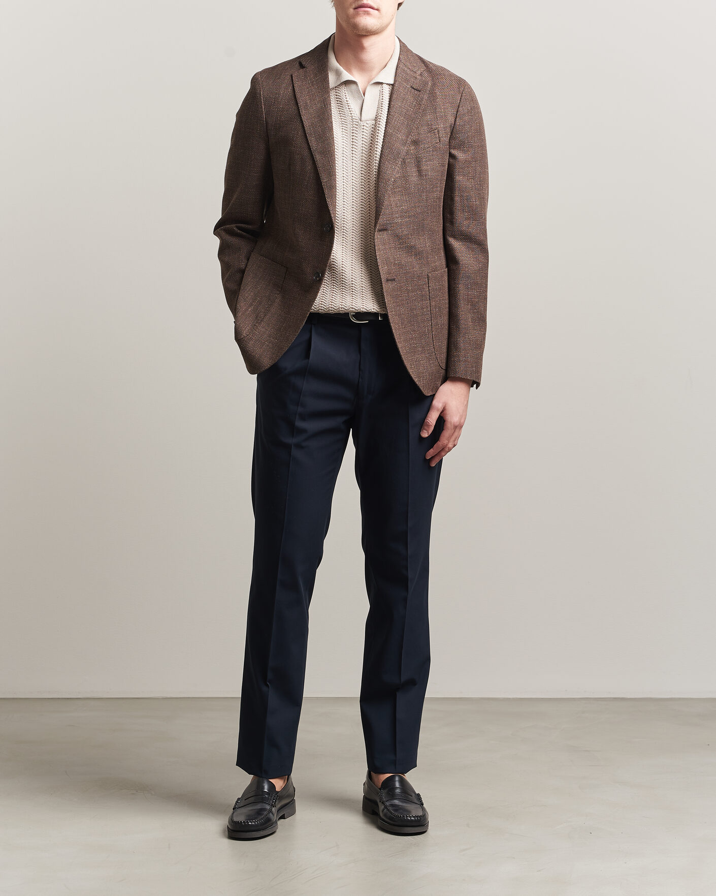 Herren | Sakkos | Incotex | Structured Cotton Blazer Dark Brown