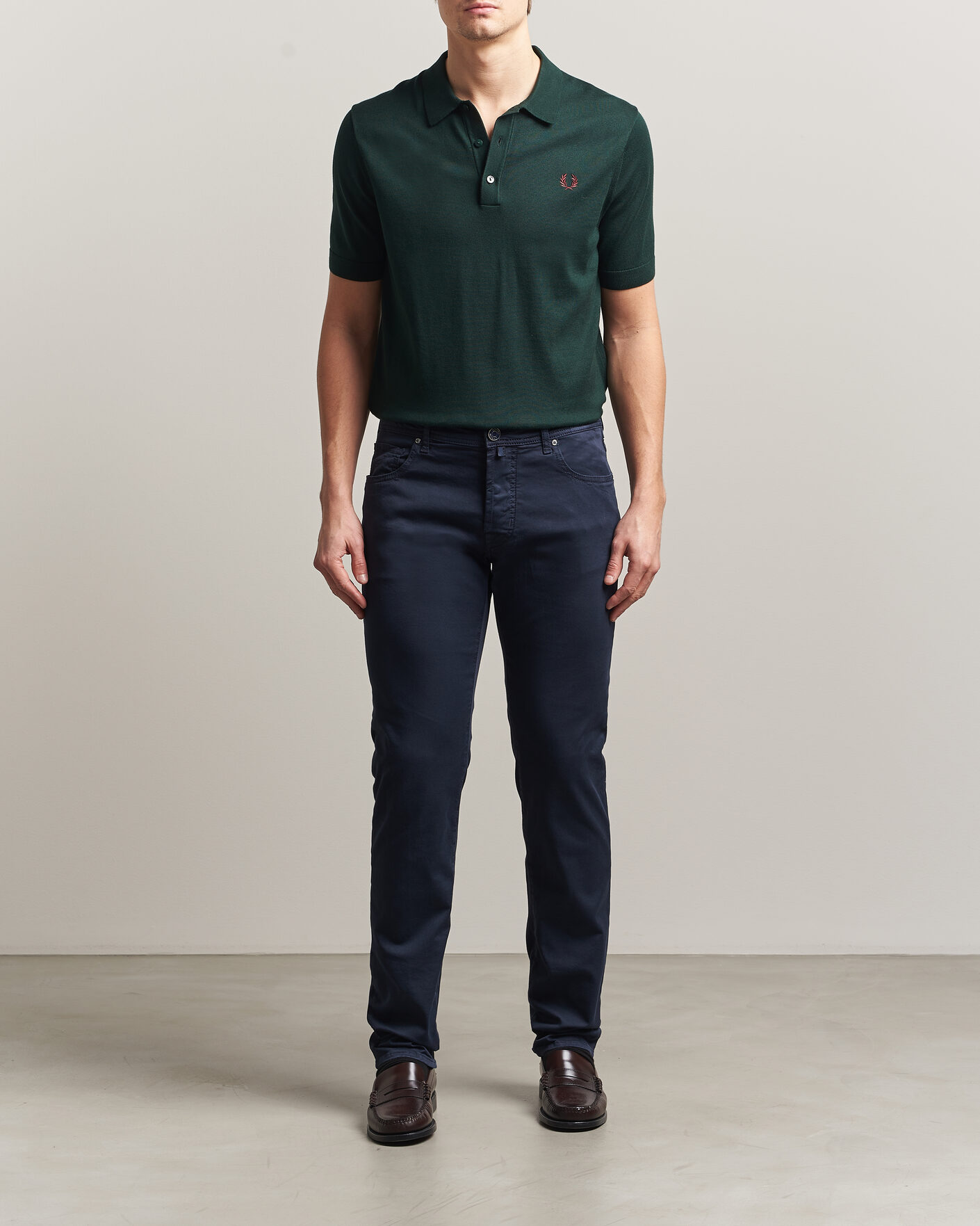 Herren | Hosen | Jacob Cohën | Bard Garment Dyed Gabardine Trousers Navy Blue