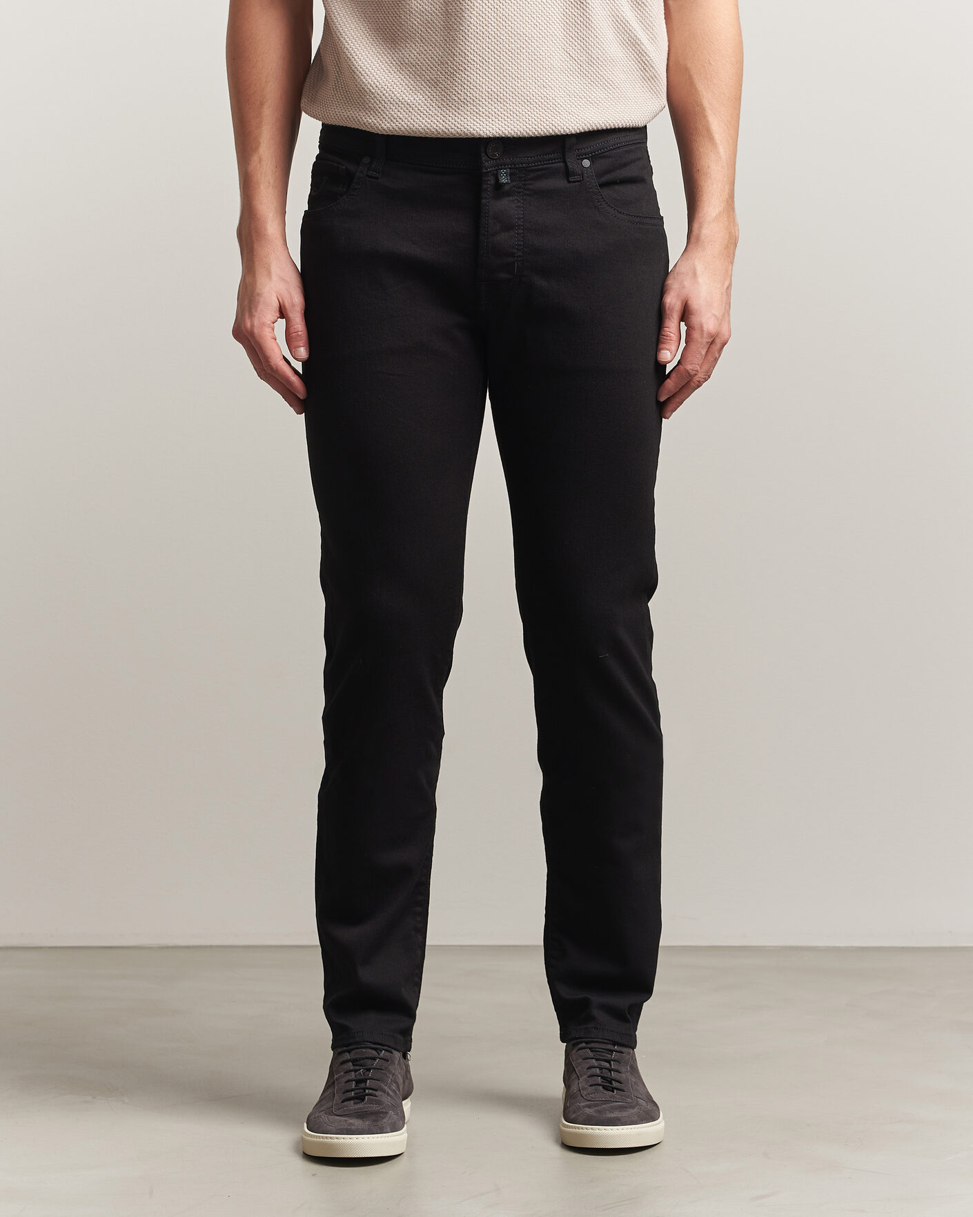 Herren | Jeans | Jacob Cohën | Nick Slim Fit Stretch Stay Black Jeans Rinse Wash