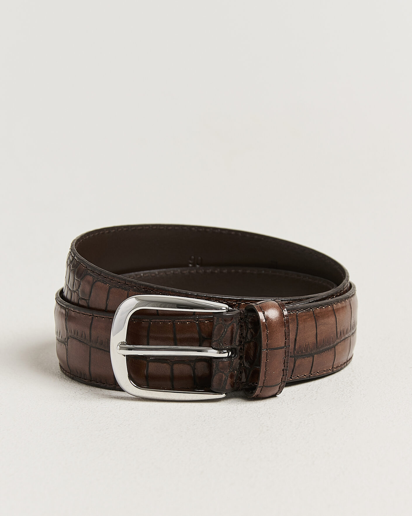 Herren | Gürtel | Anderson's | Embossed Western Leather Belt Tan