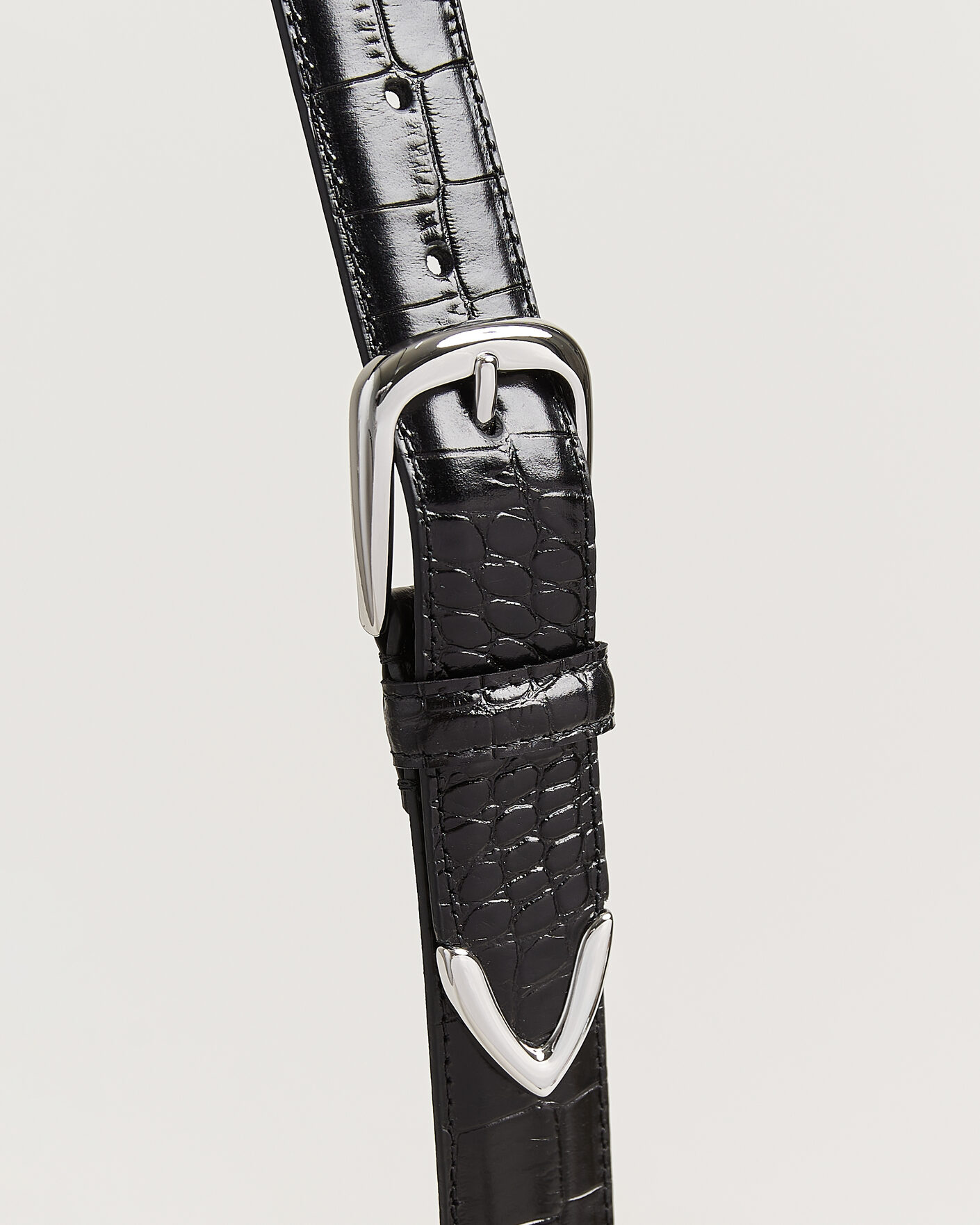 Herren | Gürtel | Anderson's | Embossed Western Leather Belt Black