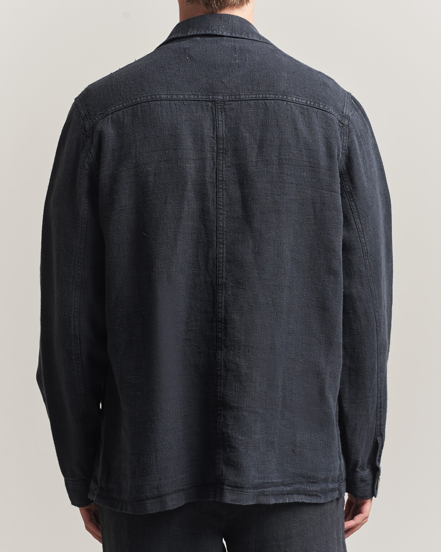 Herren | Hemden | A Day's March | Original Linen Overshirt Black