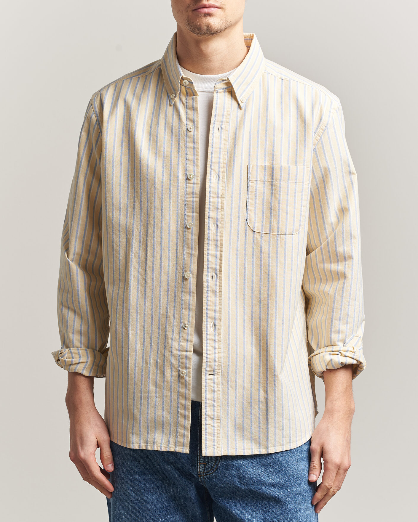 Herren | Hemden | A Day's March | Original Oxford Shirt Yellow Multi