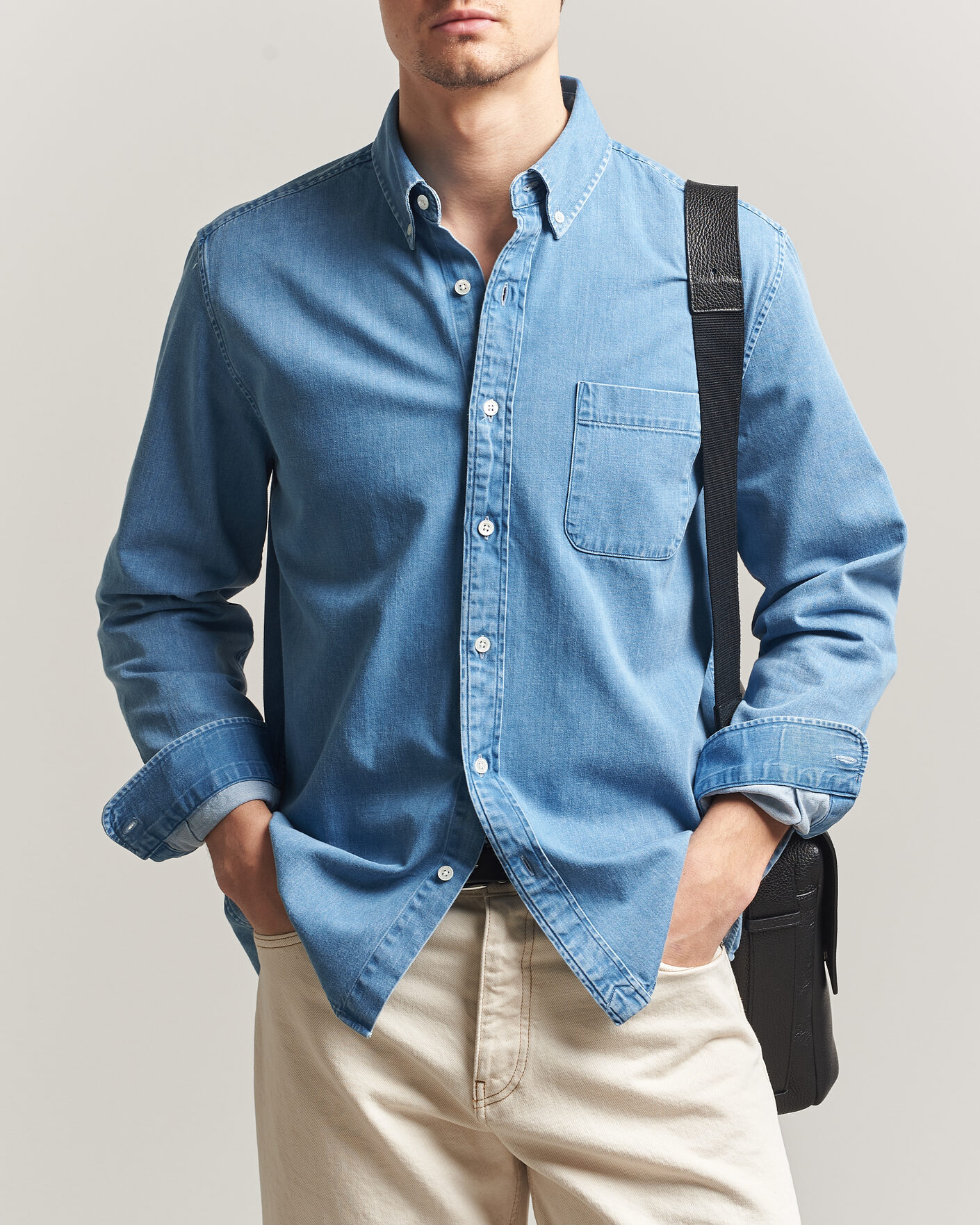 Herren | Hemden | A Day's March | Original Denim Shirt Light Blue