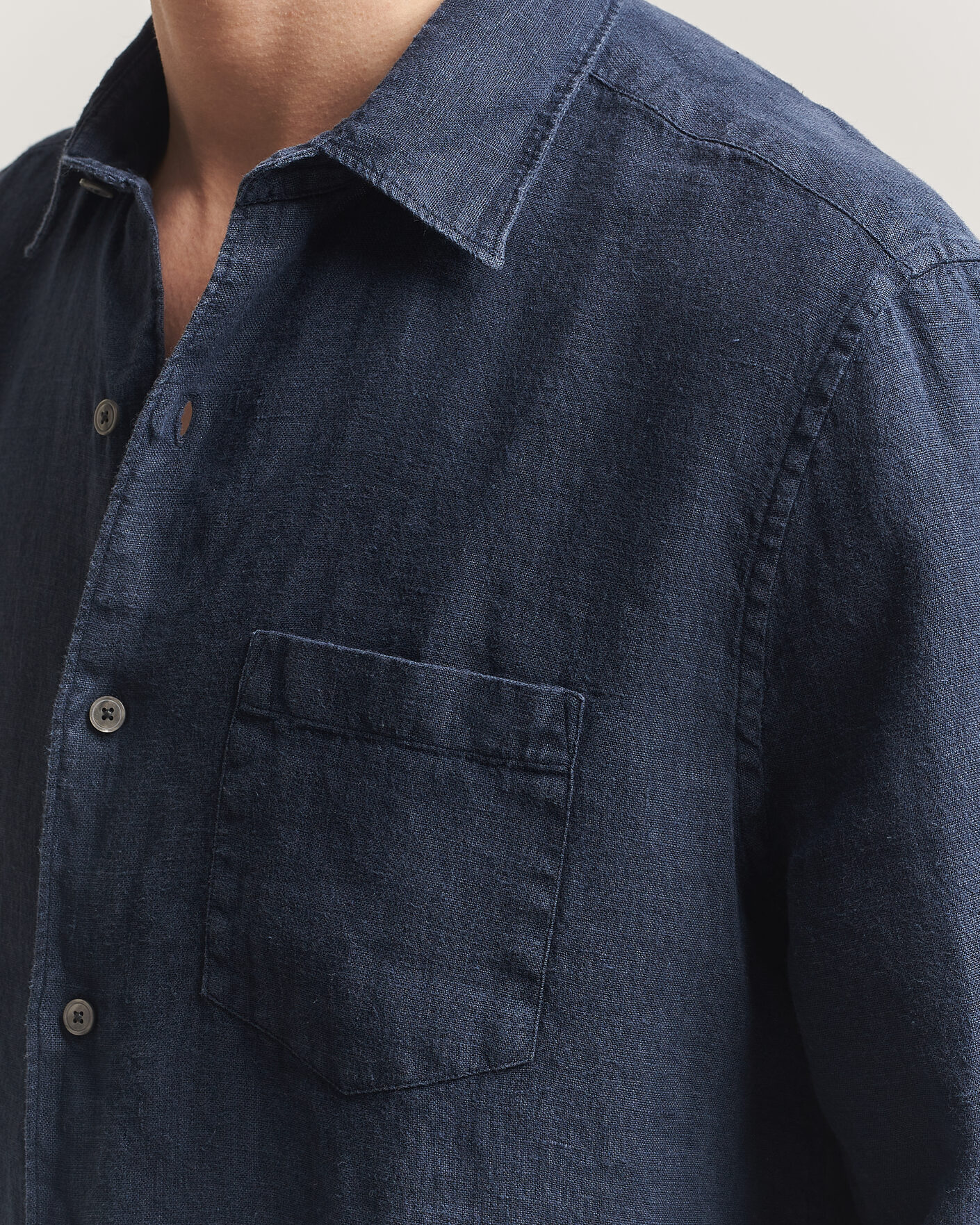 Herren | Hemden | A Day's March | Daintree Linen Shirt Navy