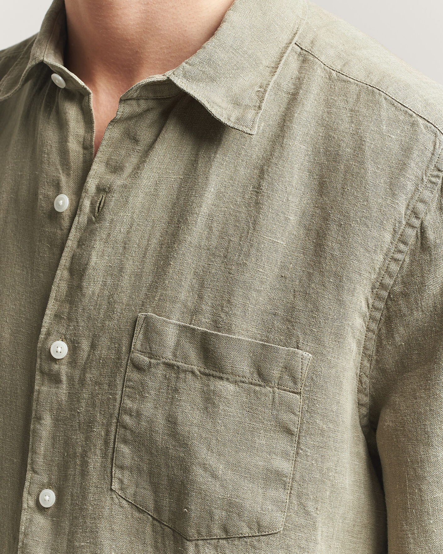Herren | Hemden | A Day's March | Daintree Linen Shirt Misty Green