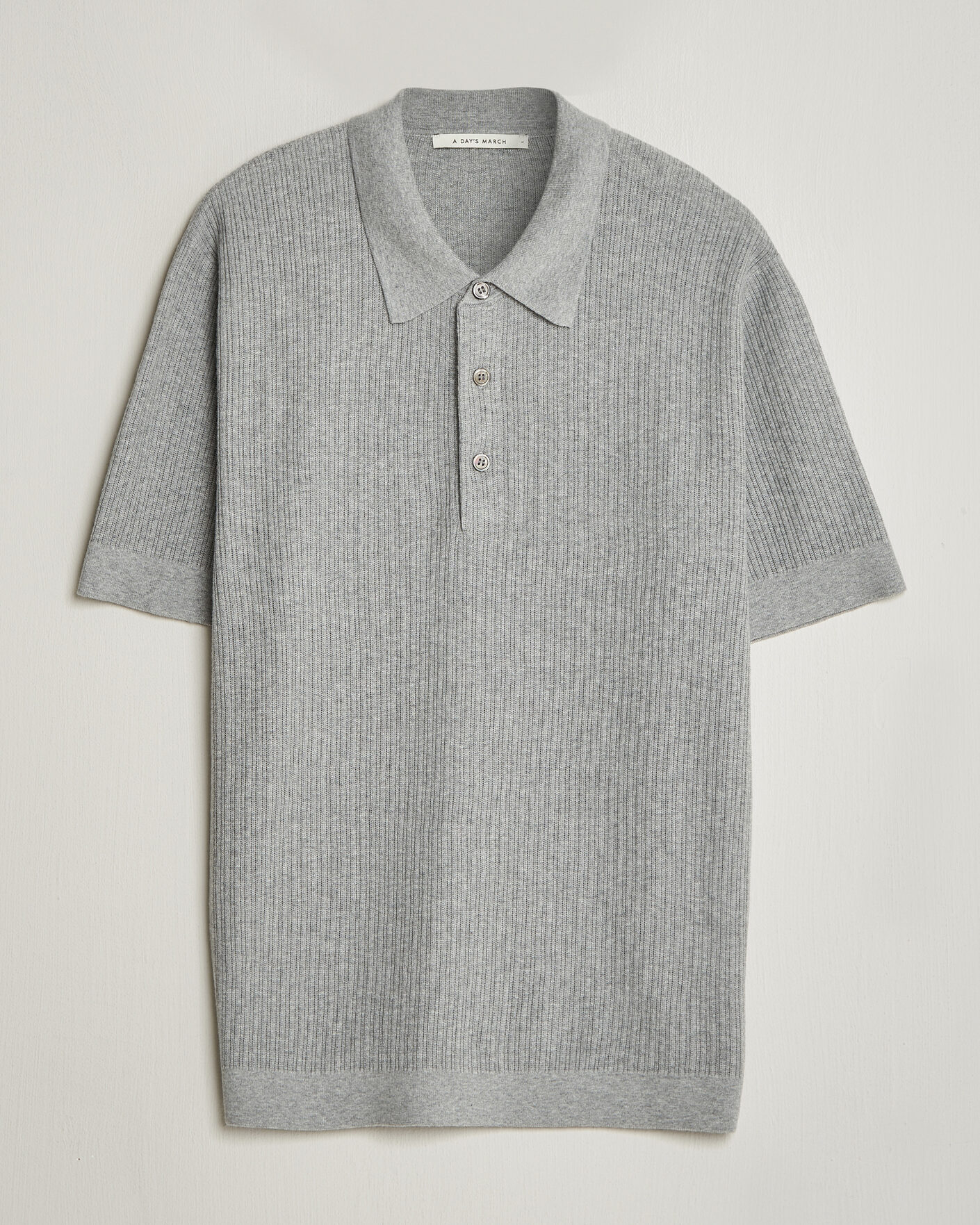 Herren | Poloshirts | A Day's March | Aspen Structured Knitted Polo Grey