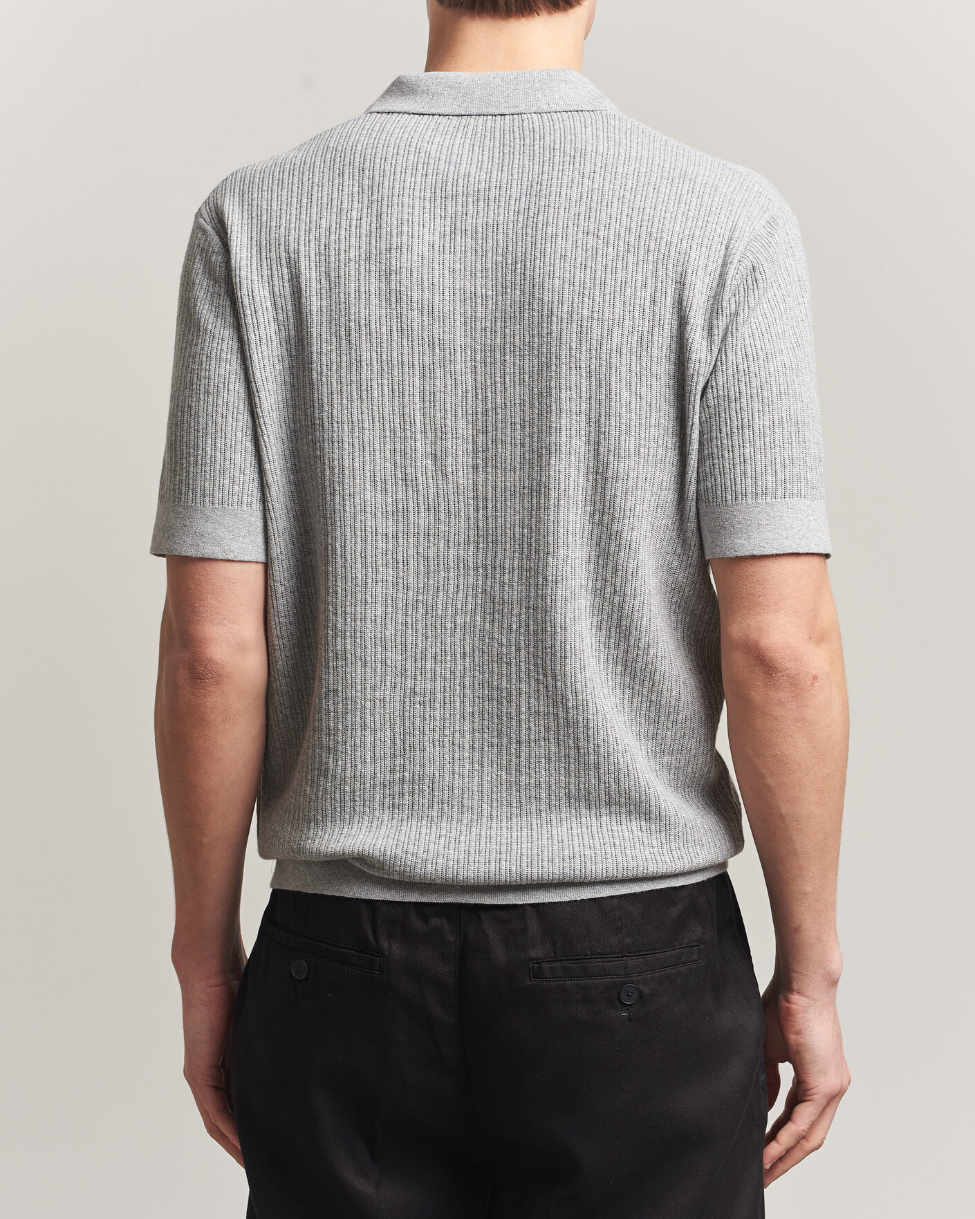 Herren | Poloshirts | A Day's March | Aspen Structured Knitted Polo Grey