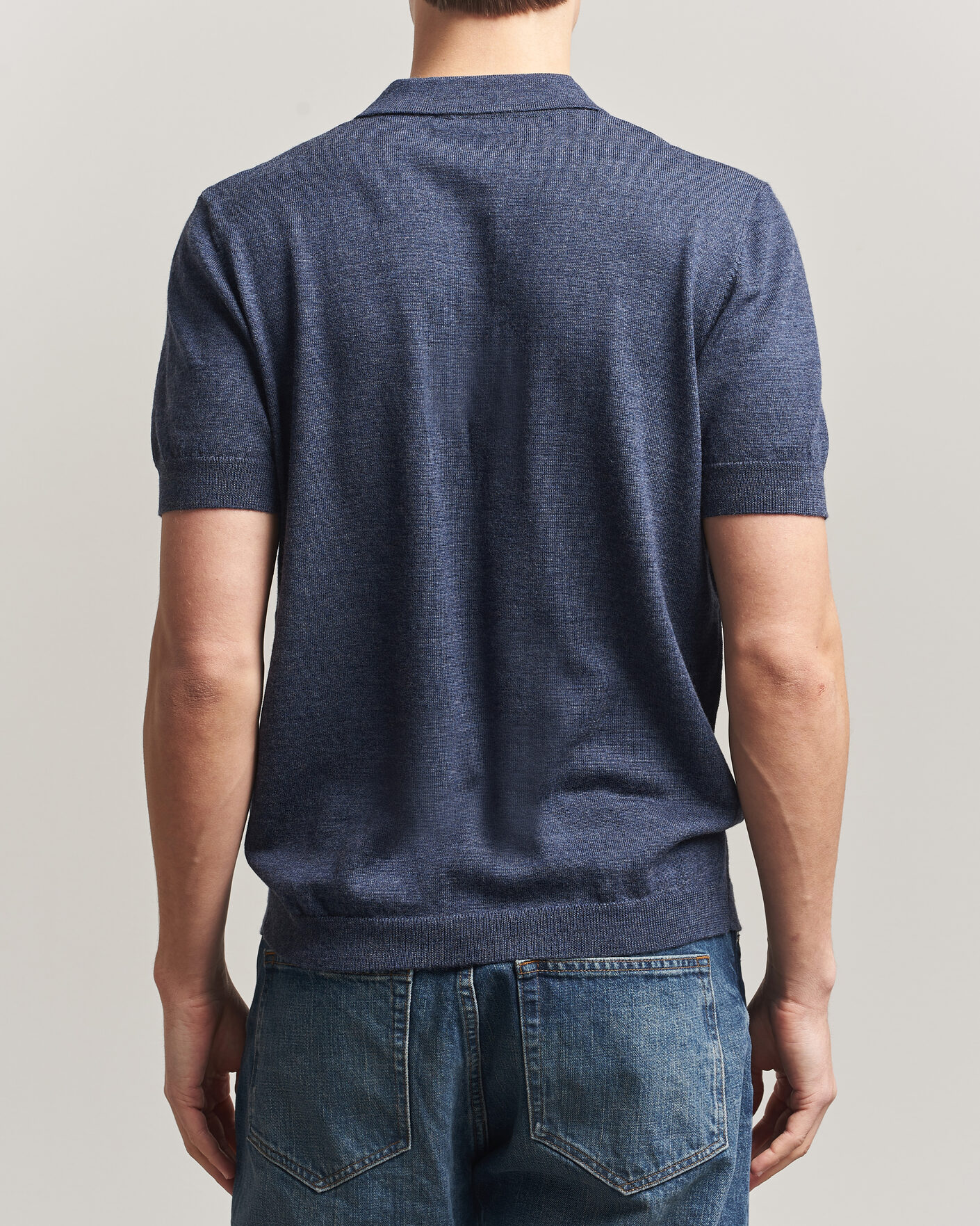 Herren | Poloshirts | A Day's March | Rosehall Knitted Polo Storm Blue