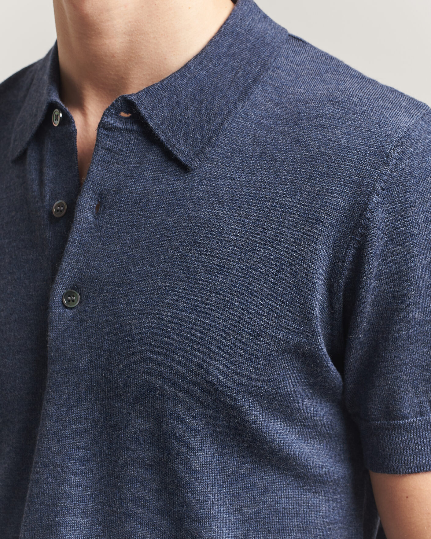 Herren | Poloshirts | A Day's March | Rosehall Knitted Polo Storm Blue