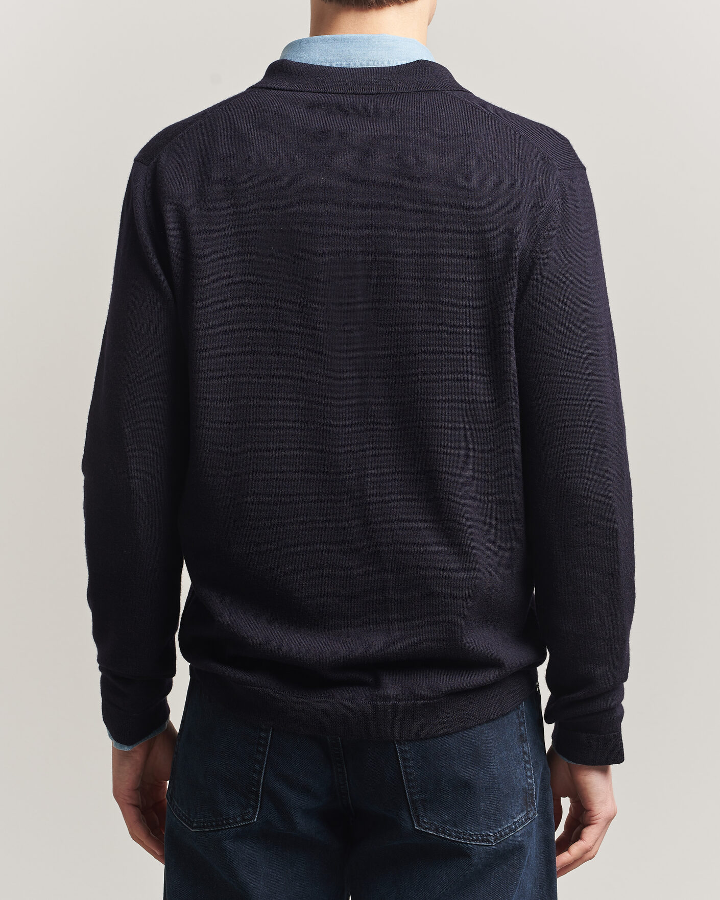 Herren | Pullover | A Day's March | Ambroz Merino Polo Navy