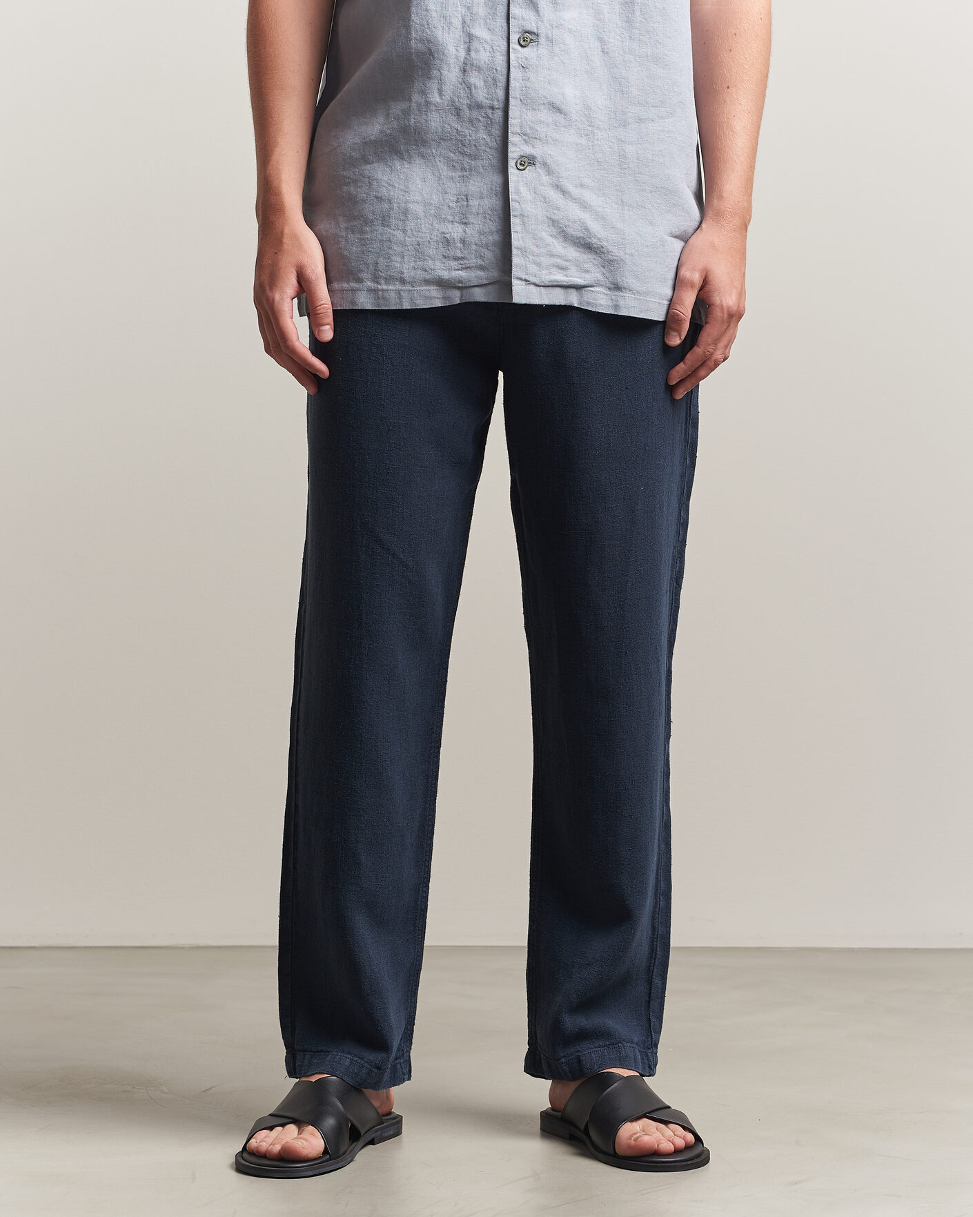 Herren | Hosen | A Day's March | Redwood Linen Trousers Navy