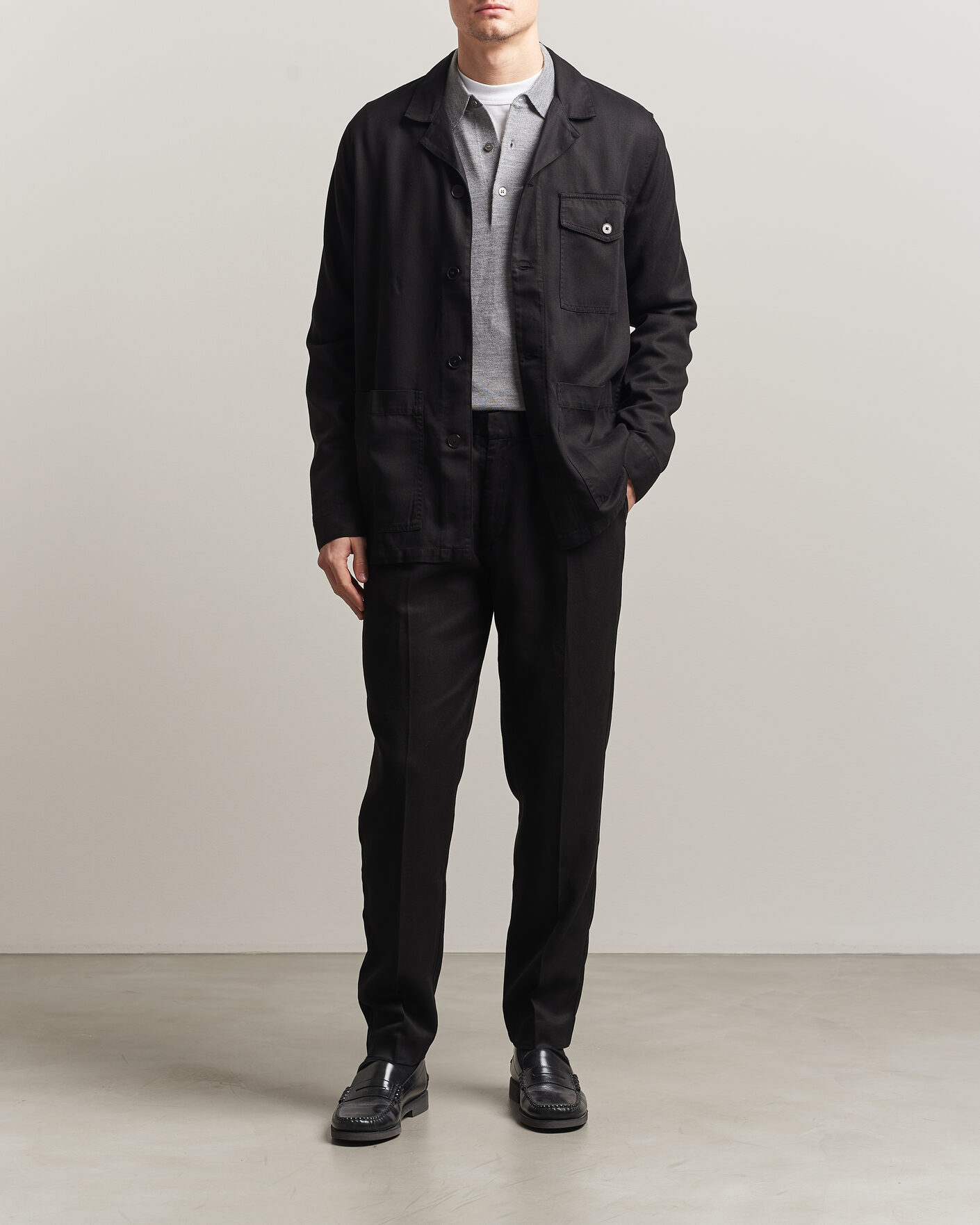 Herren | Hosen | A Day's March | Smart Lyocell Trousers Black