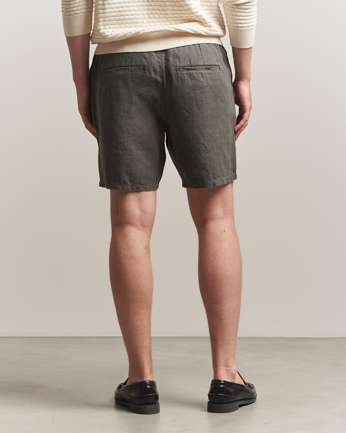 Herren | Shorts | A Day's March | Ipu Linen Drawstring Shorts Olive