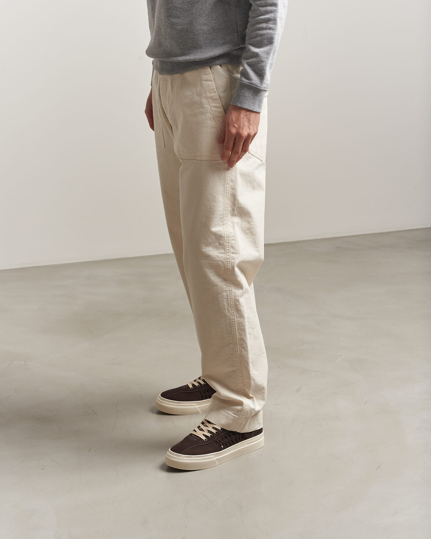 Herren | Sneaker | Stepney Workers Club | Dellow 02 Woven Suede Sneaker Dark Brown