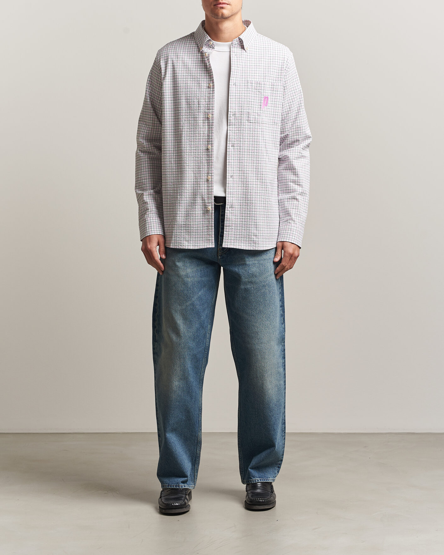 Herren | Hemden | LES DEUX | Prince Seersucker Check Shirt Ivory