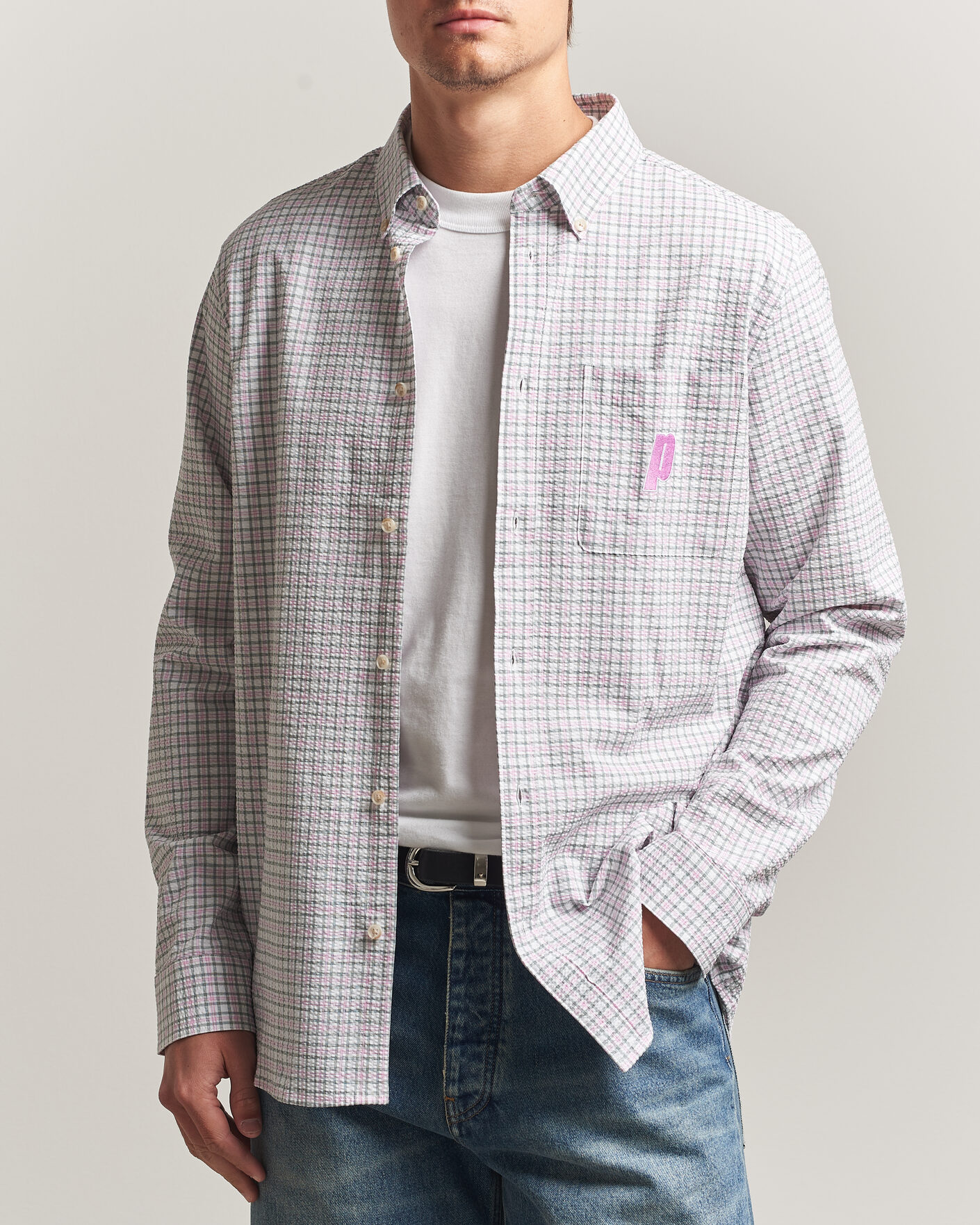 Herren | Hemden | LES DEUX | Prince Seersucker Check Shirt Ivory