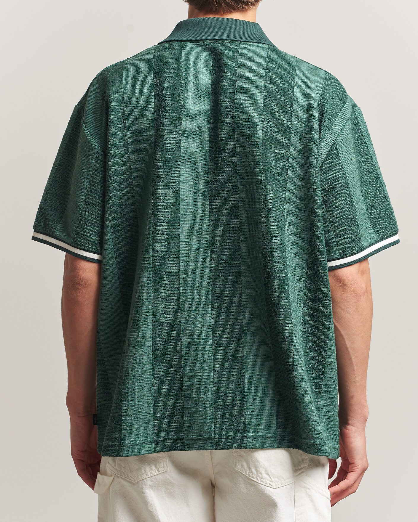 Herren | Poloshirts | LES DEUX | Prince Stripe Jaquard Polo Pineneedle Green