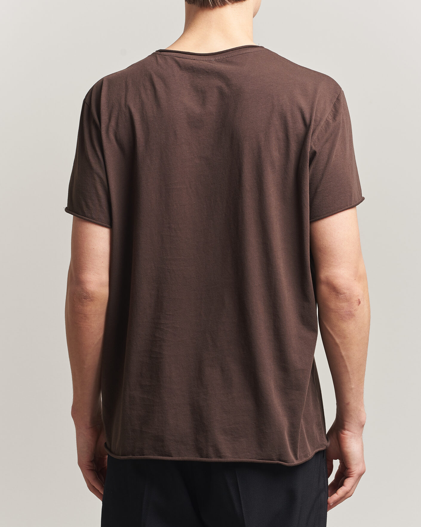 Herren | T-Shirts | Filippa K | Roll Neck Crew Neck T-Shirt Dark Chocolate