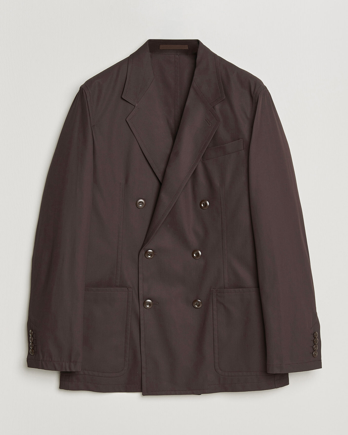 Herren | Sakkos | Filippa K | Reese Cotton Double Breasted Blazer Dark Chocolate