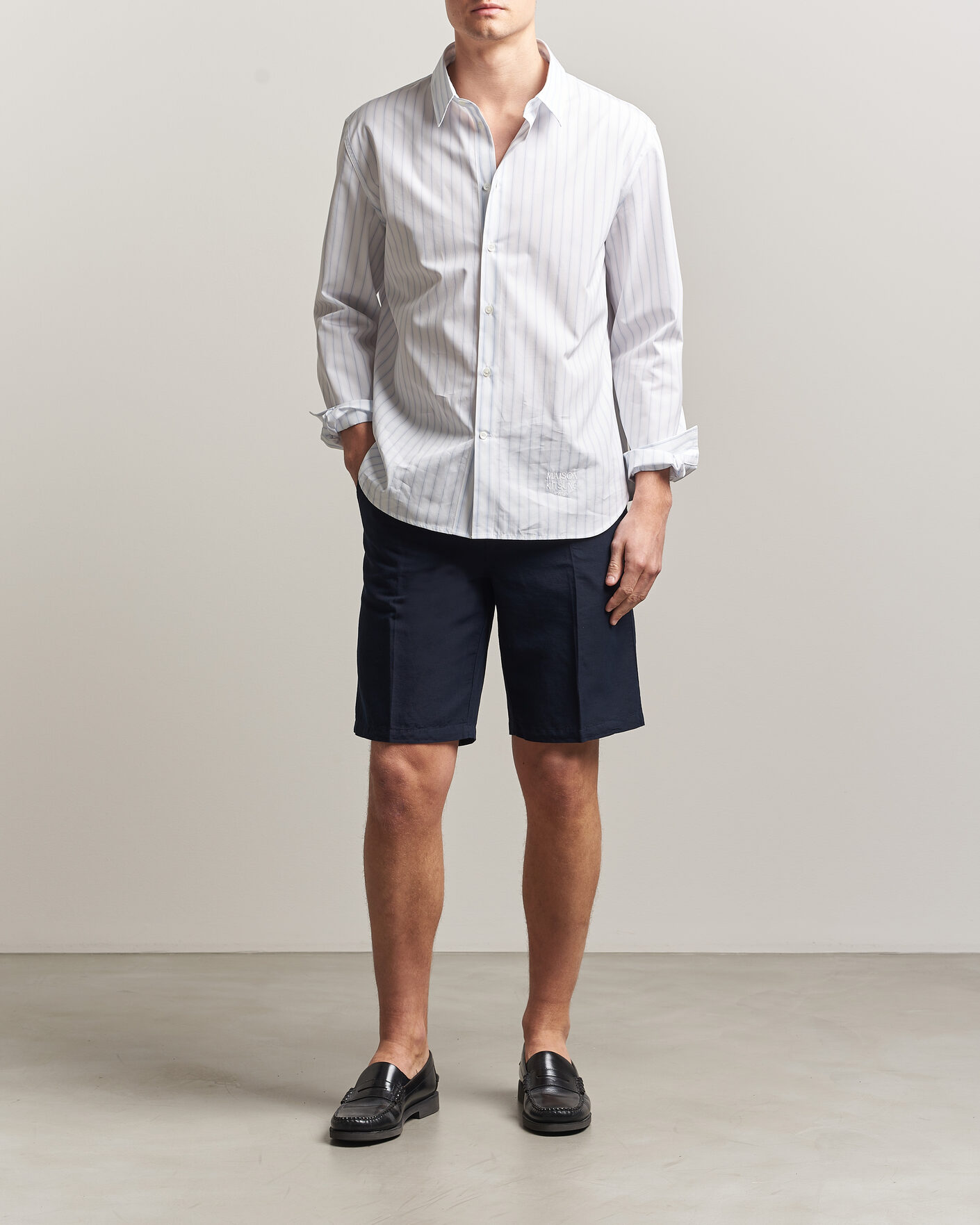 Herren | Shorts | Filippa K | Theo Relaxed Linen/Cotton Drawstring Shorts Navy