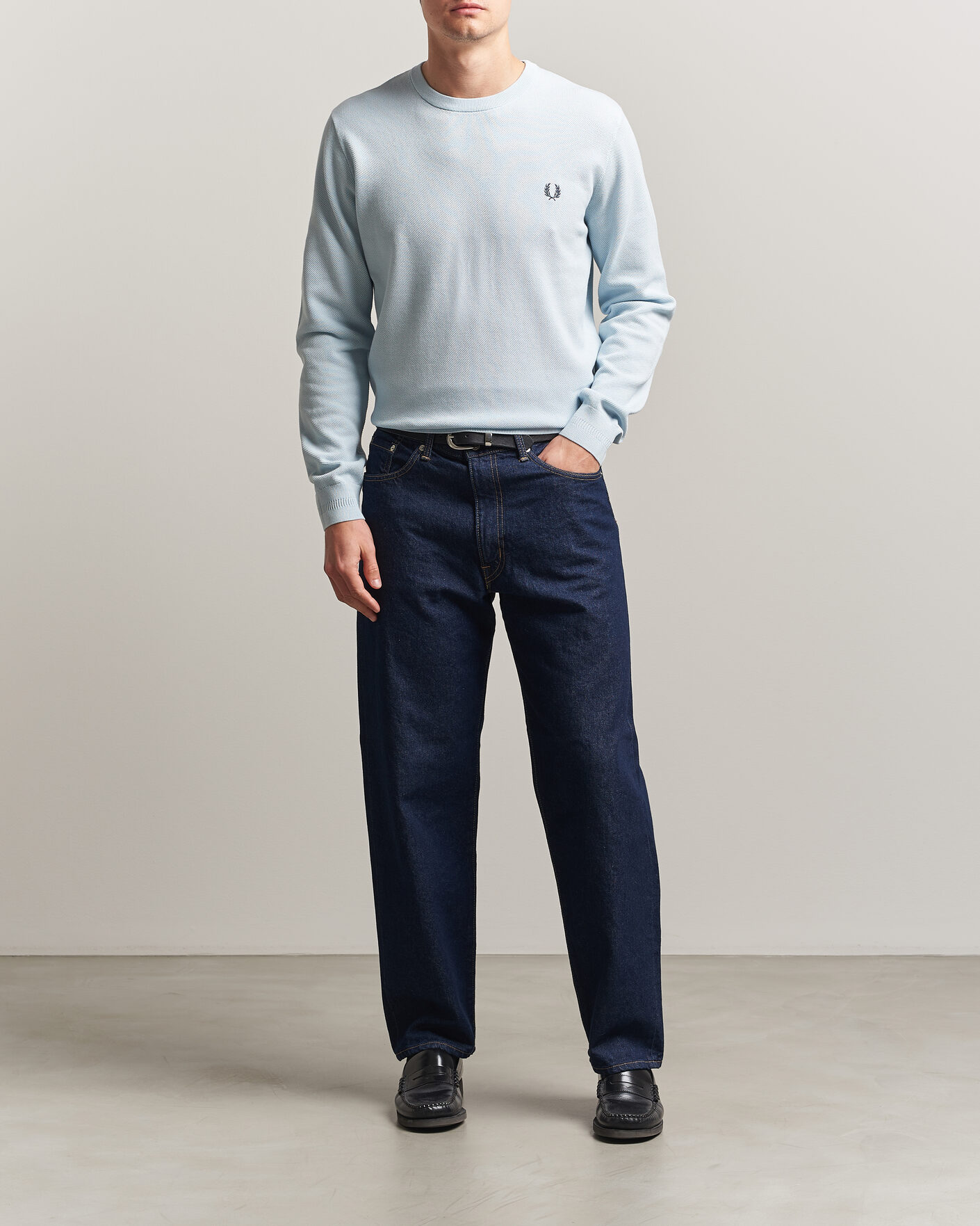 Herren | Pullover | Fred Perry | Piqué Stitched Sweater Light Ice