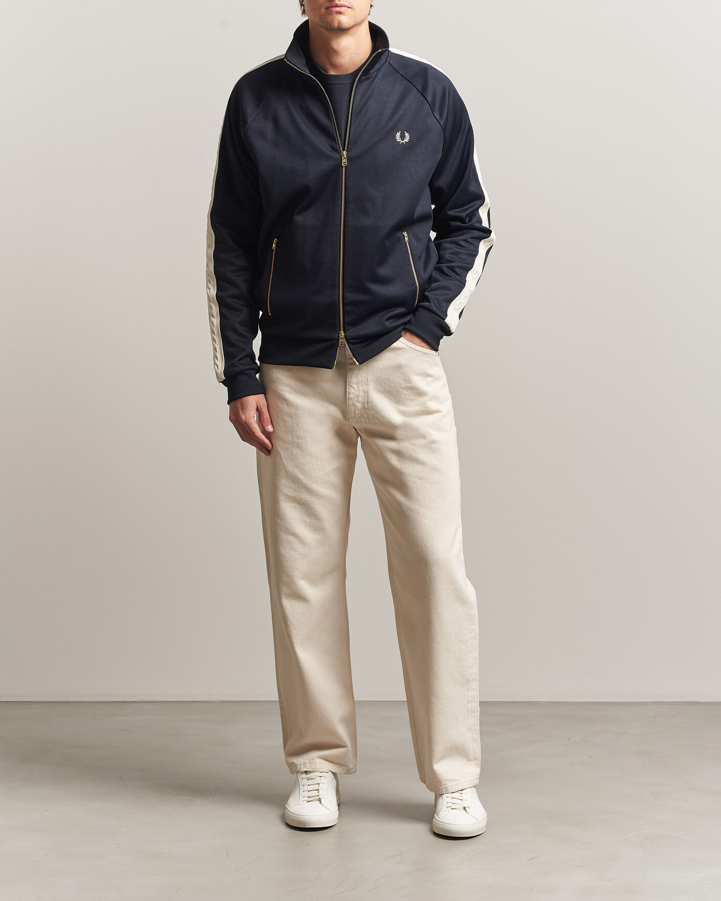 Herren | Pullover | Fred Perry | Cable Taped Track Jacket Navy