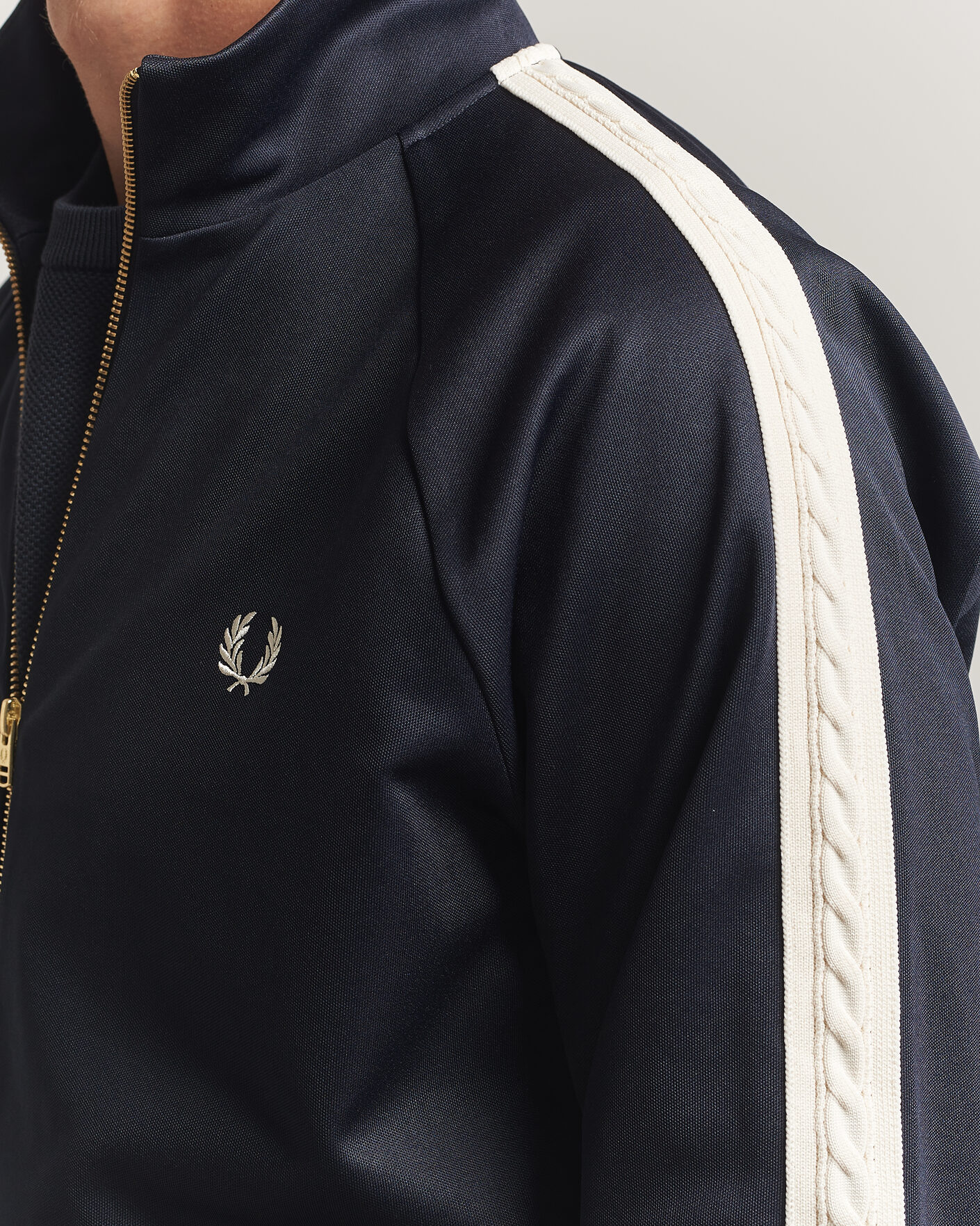 Herren | Pullover | Fred Perry | Cable Taped Track Jacket Navy