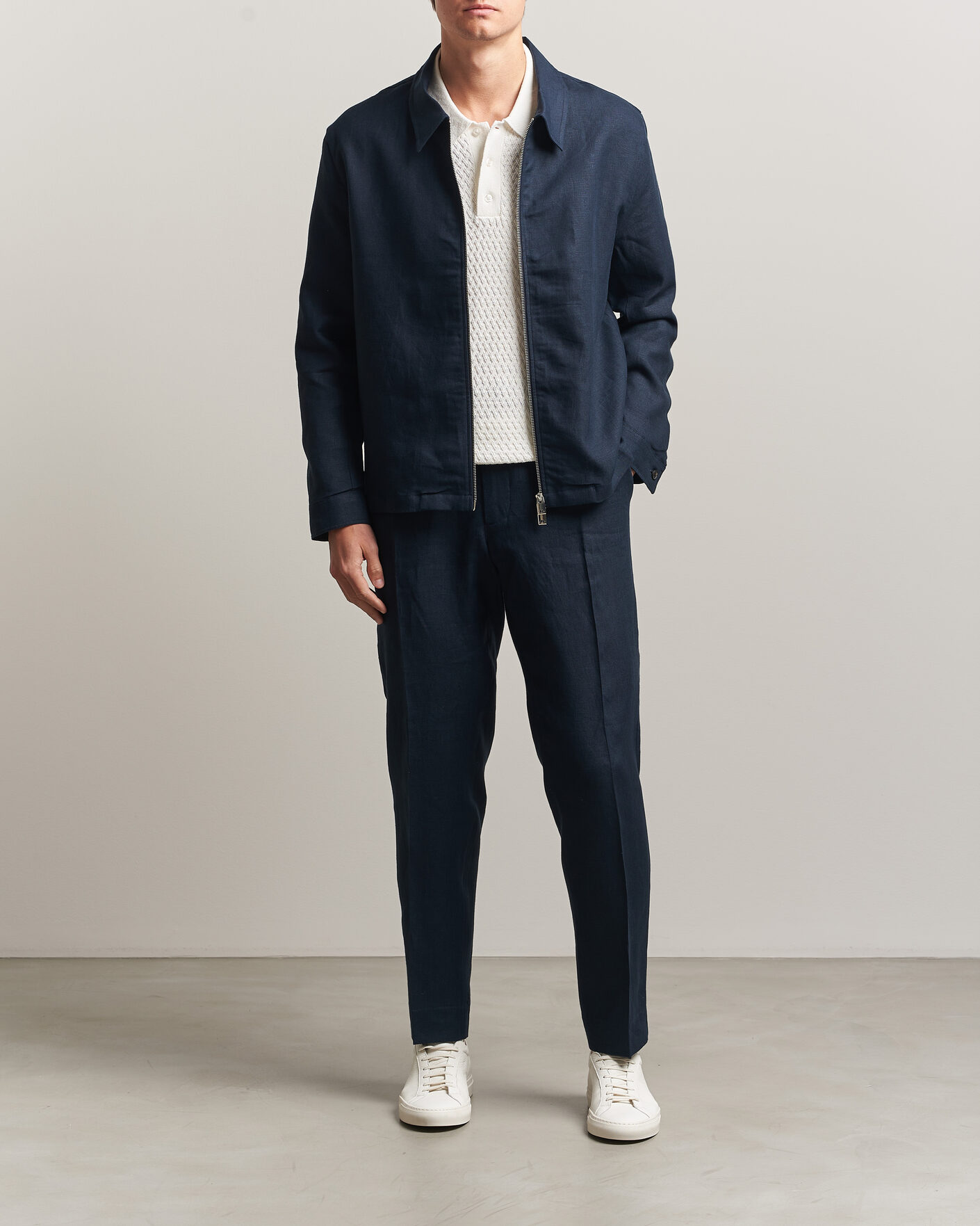 Herren | Hosen | J.Lindeberg | Soren Drape Linen Pants Navy
