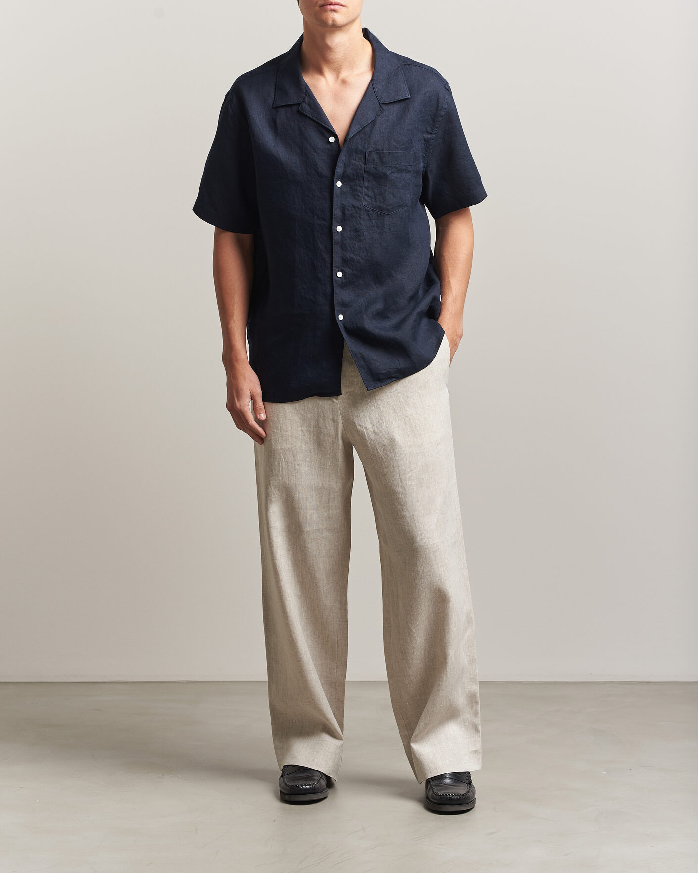 Herren | Hosen | J.Lindeberg | Noah Drape Linen Pants Moonbeam