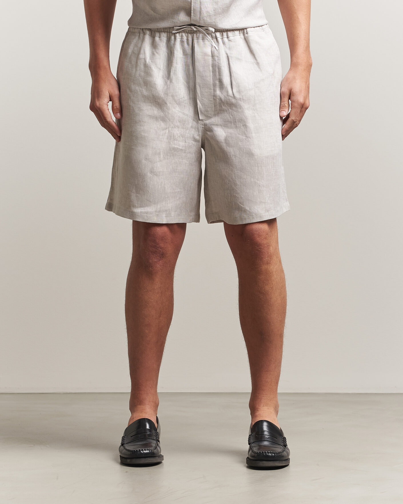 Herren | Shorts | J.Lindeberg | Joff Linen Drawstring Shorts Moonbeam