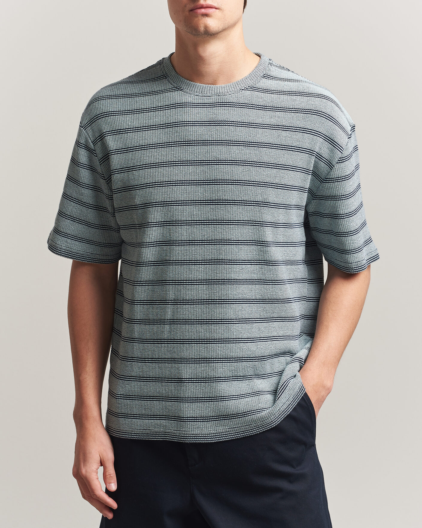 Herren | T-Shirts | J.Lindeberg | Jose Jacquard T-Shirt Estate Blue