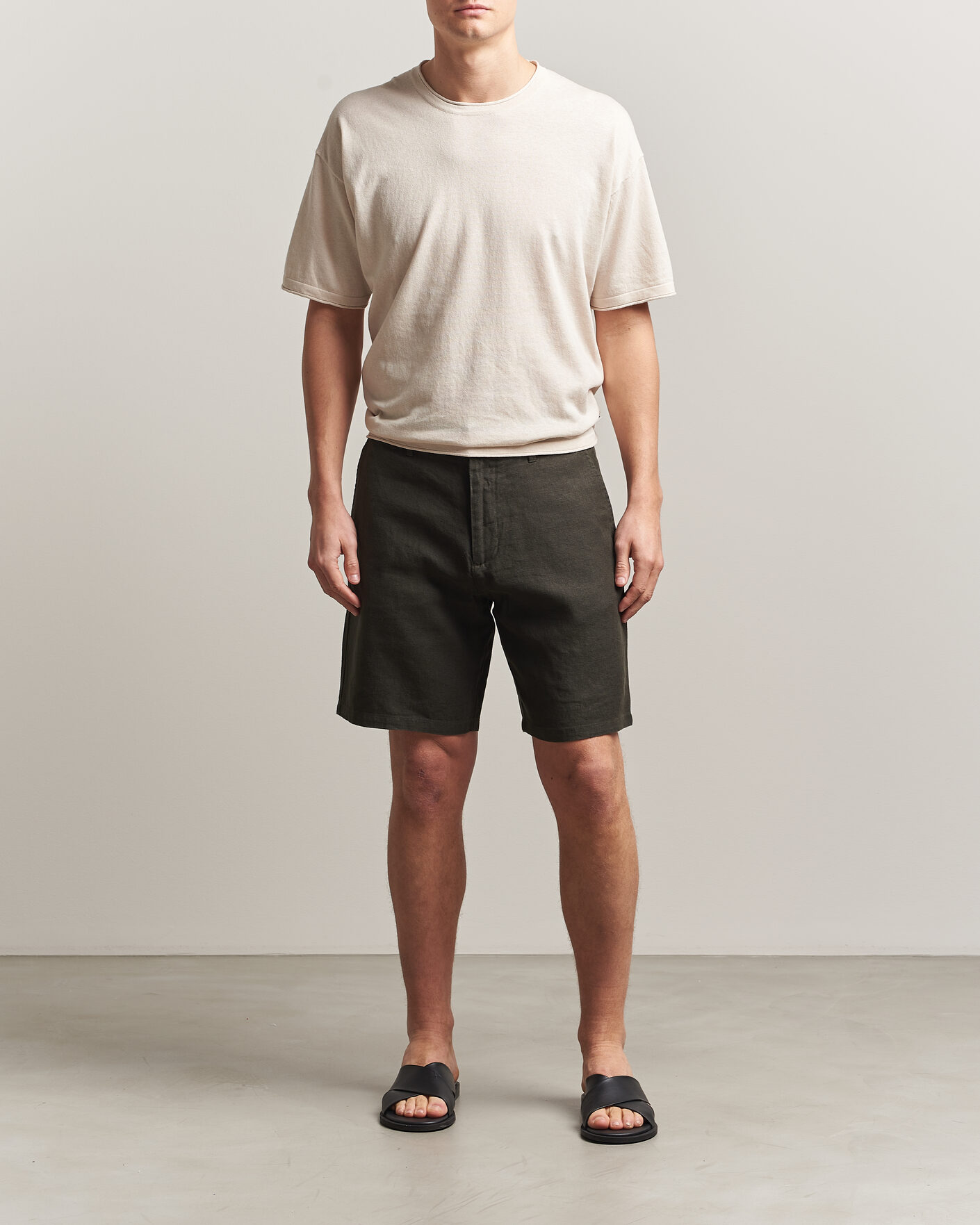 Herren | Shorts | NN07 | Aden Linen Shorts Dark Army