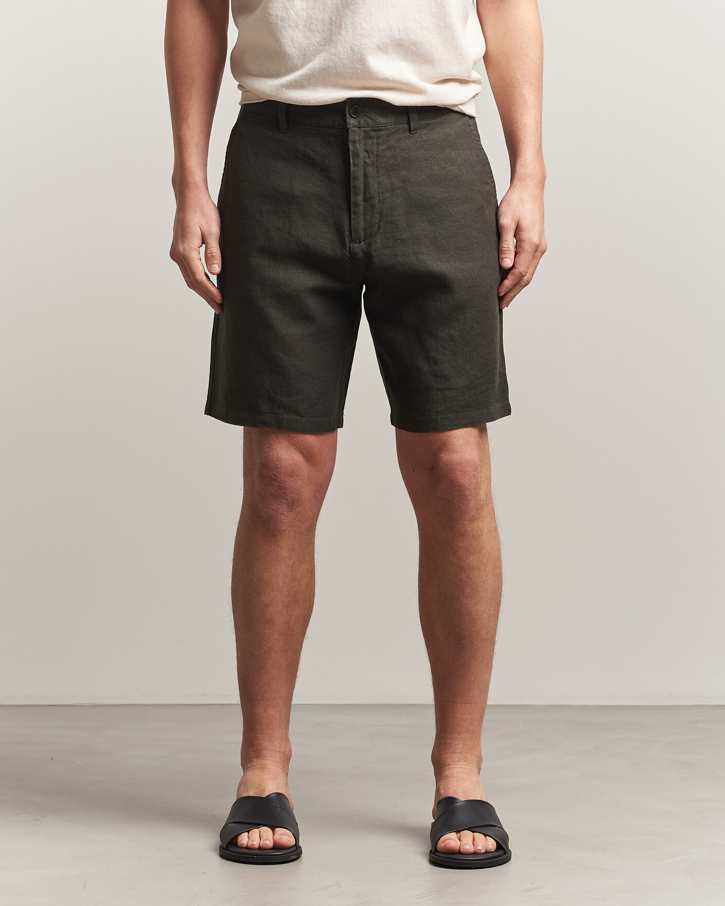 Herren | Shorts | NN07 | Aden Linen Shorts Dark Army