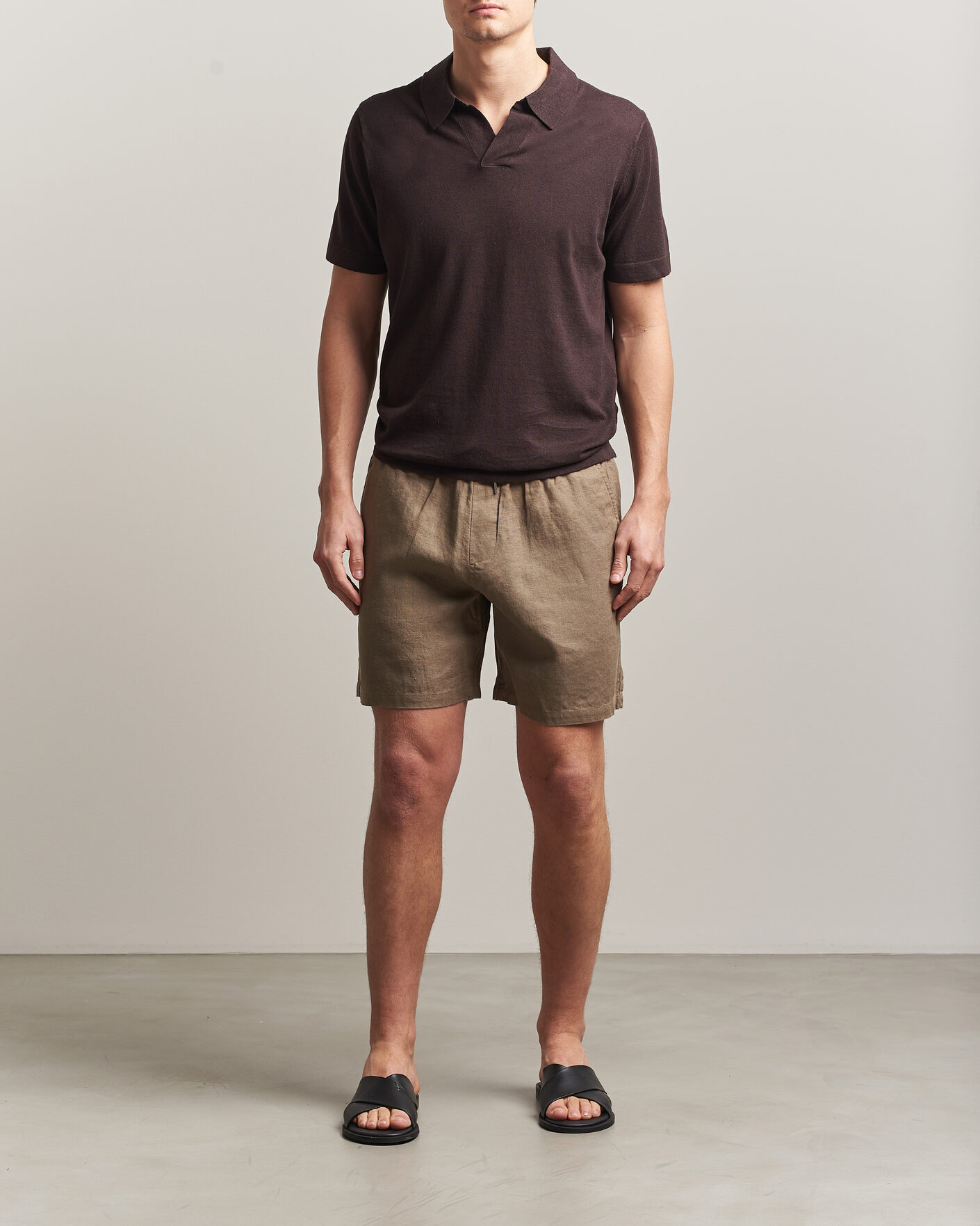 Herren | Shorts | NN07 | Gregor Linen Drawstring Shorts Clay Mirage