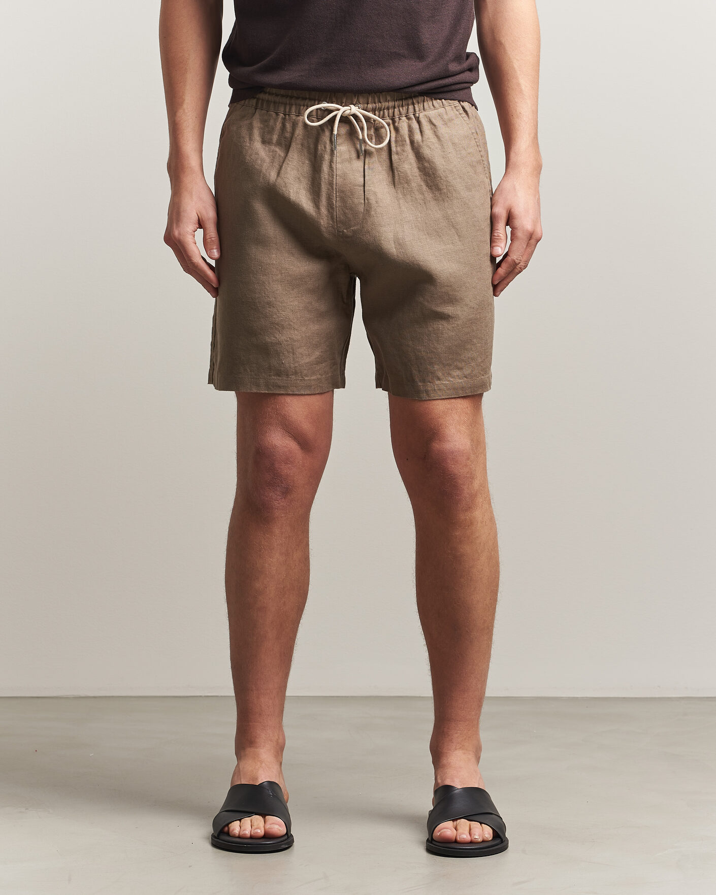 Herren | Shorts | NN07 | Gregor Linen Drawstring Shorts Clay Mirage